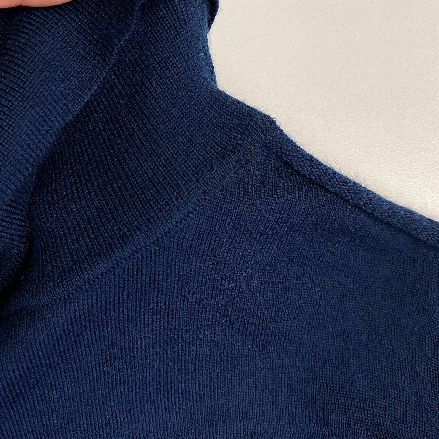 GANT Dark Blue 100% Wool Roll Neck Jumper Sweater Size S