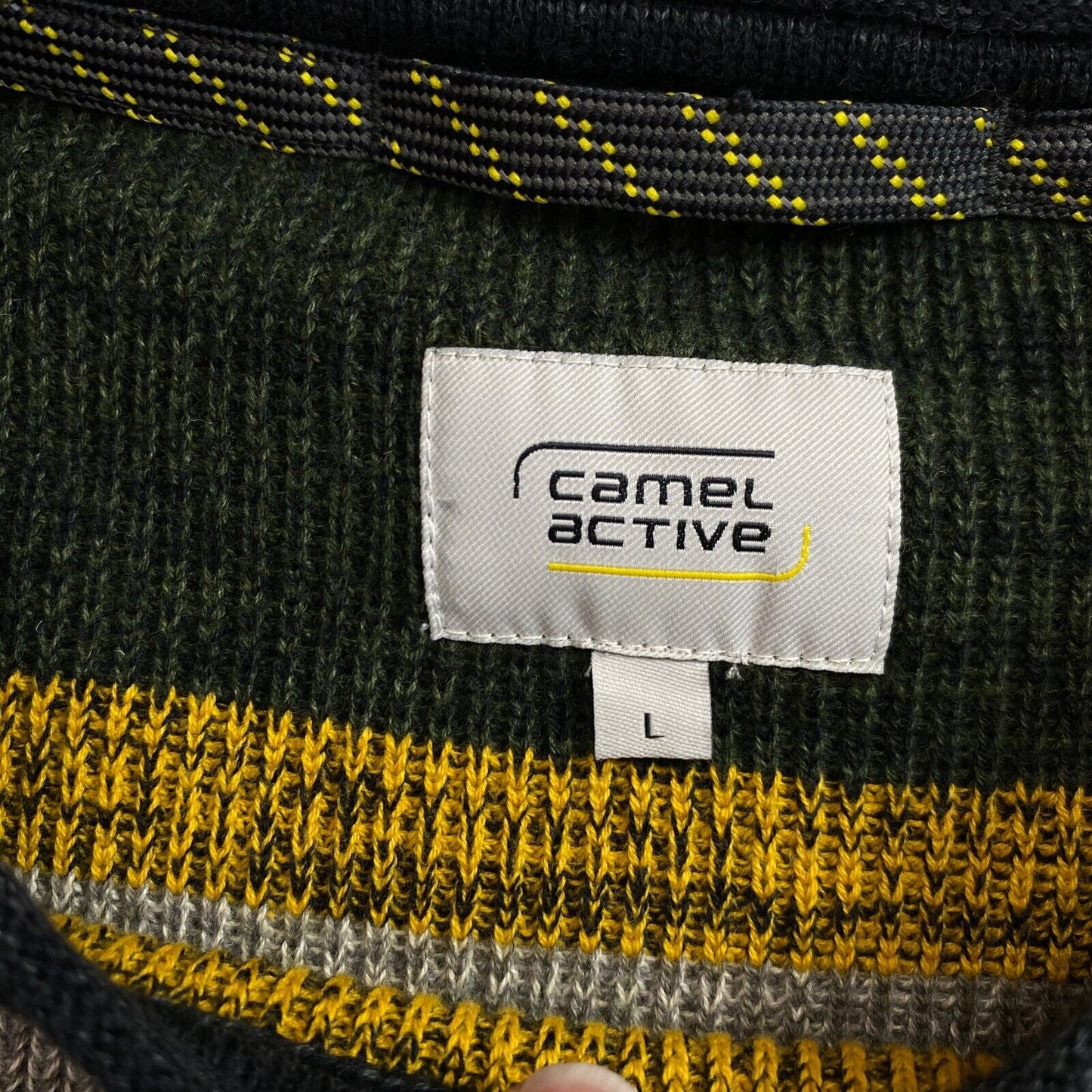 Camel Active Pullover mit Rundhalsausschnitt, farbig gestreift, Größe L