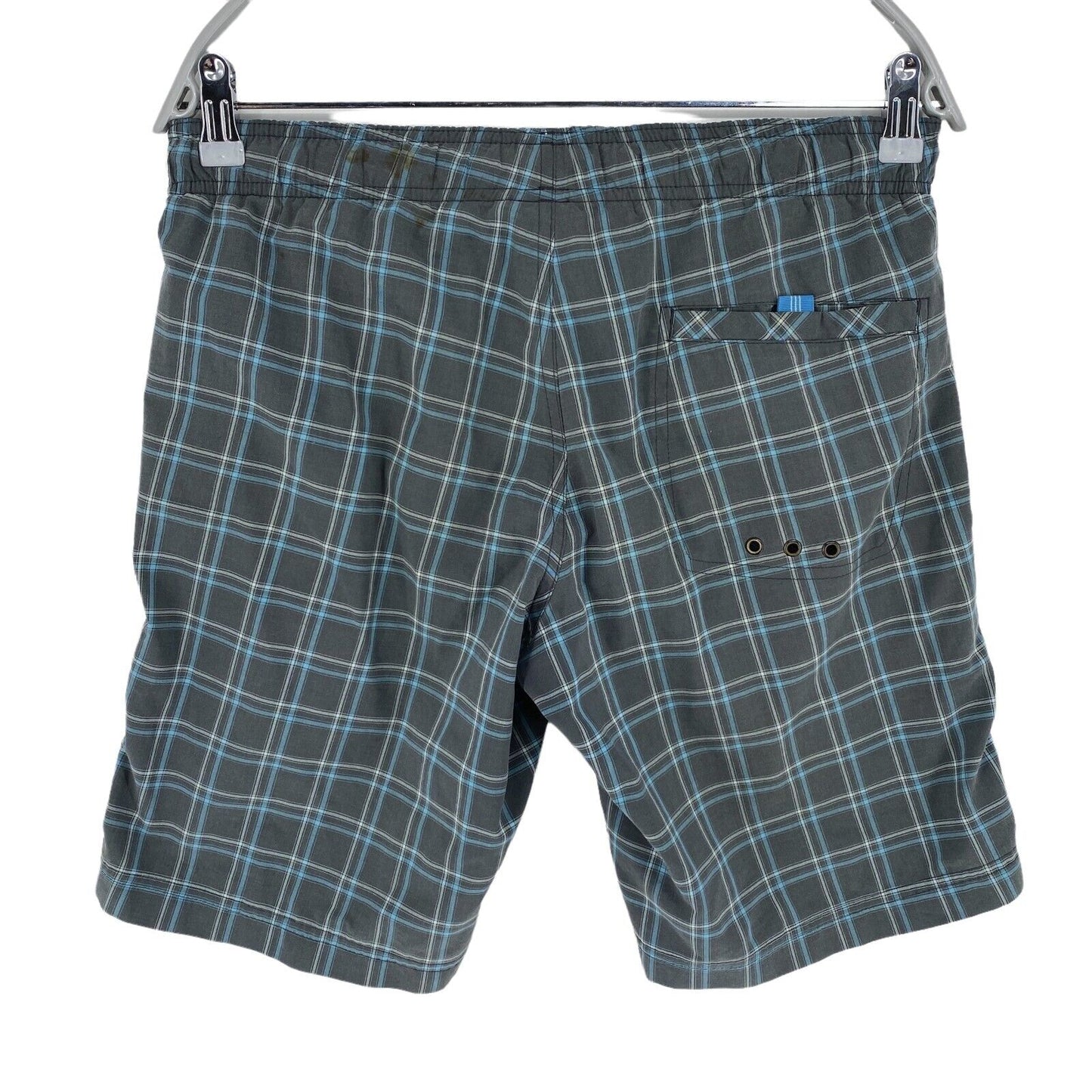 adidas Plaid Grey Cotton Blend Swimwear Swimming Trunks Shorts Size S