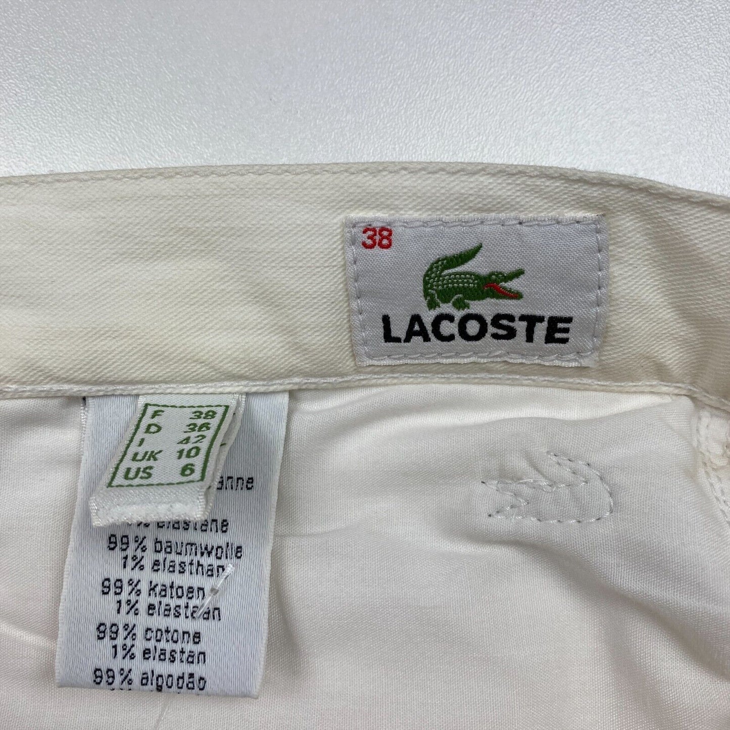 UVP 115 € LACOSTE Weiße Bermudashorts Größe EU 38 UK 10 US 6 W31