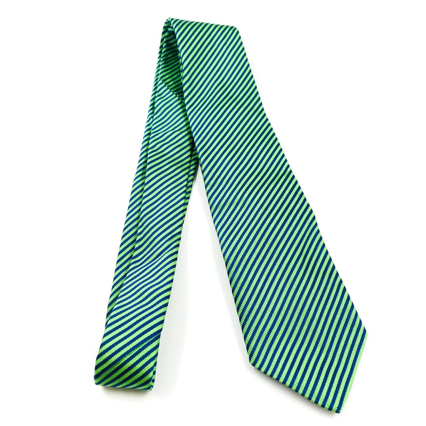 GANT Green Blue Striped 100% Silk Tie Made In Italy