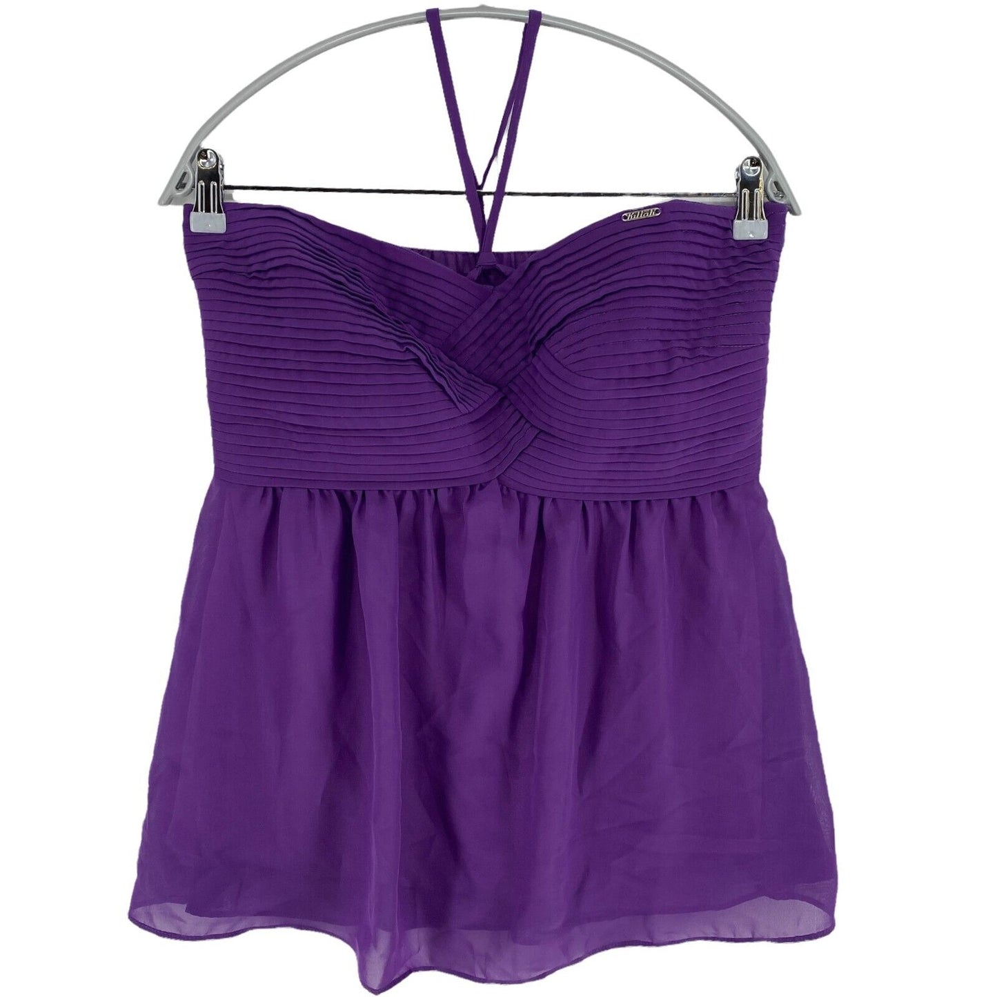 Killah Purple Sleeveless Sweetheart Flare Top Blouse Size L