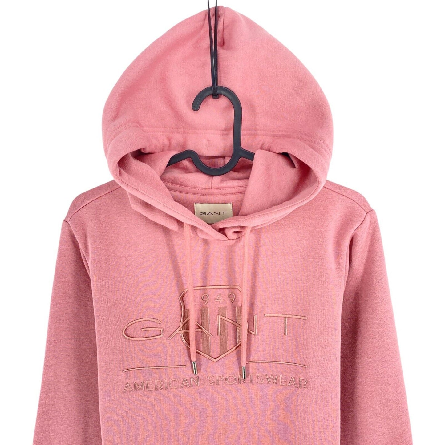 GANT Women Pink Reg Tonal Shield Hoodie Jumper Sweater Size S