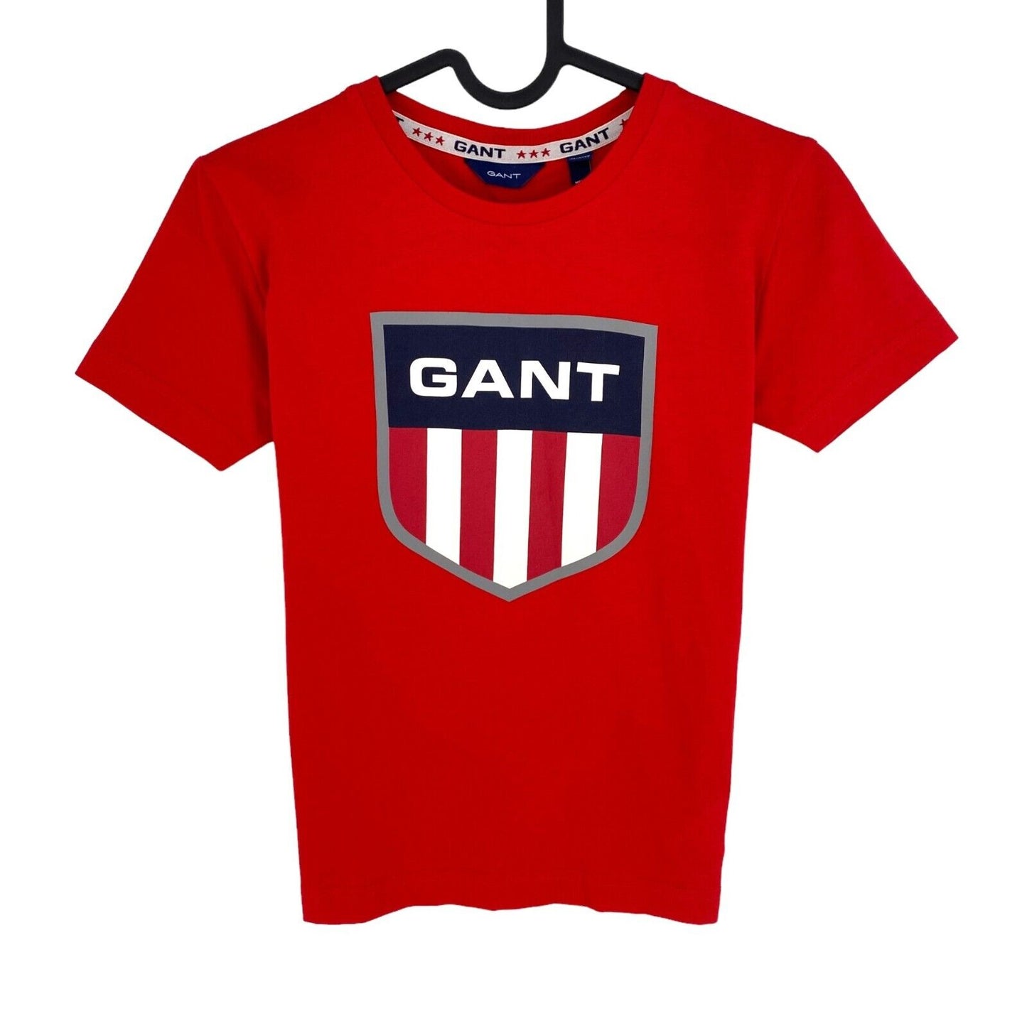 GANT Boys Red Retro Shield Crew Neck SS T Shirt Size 9-10 Years 134/140 cm