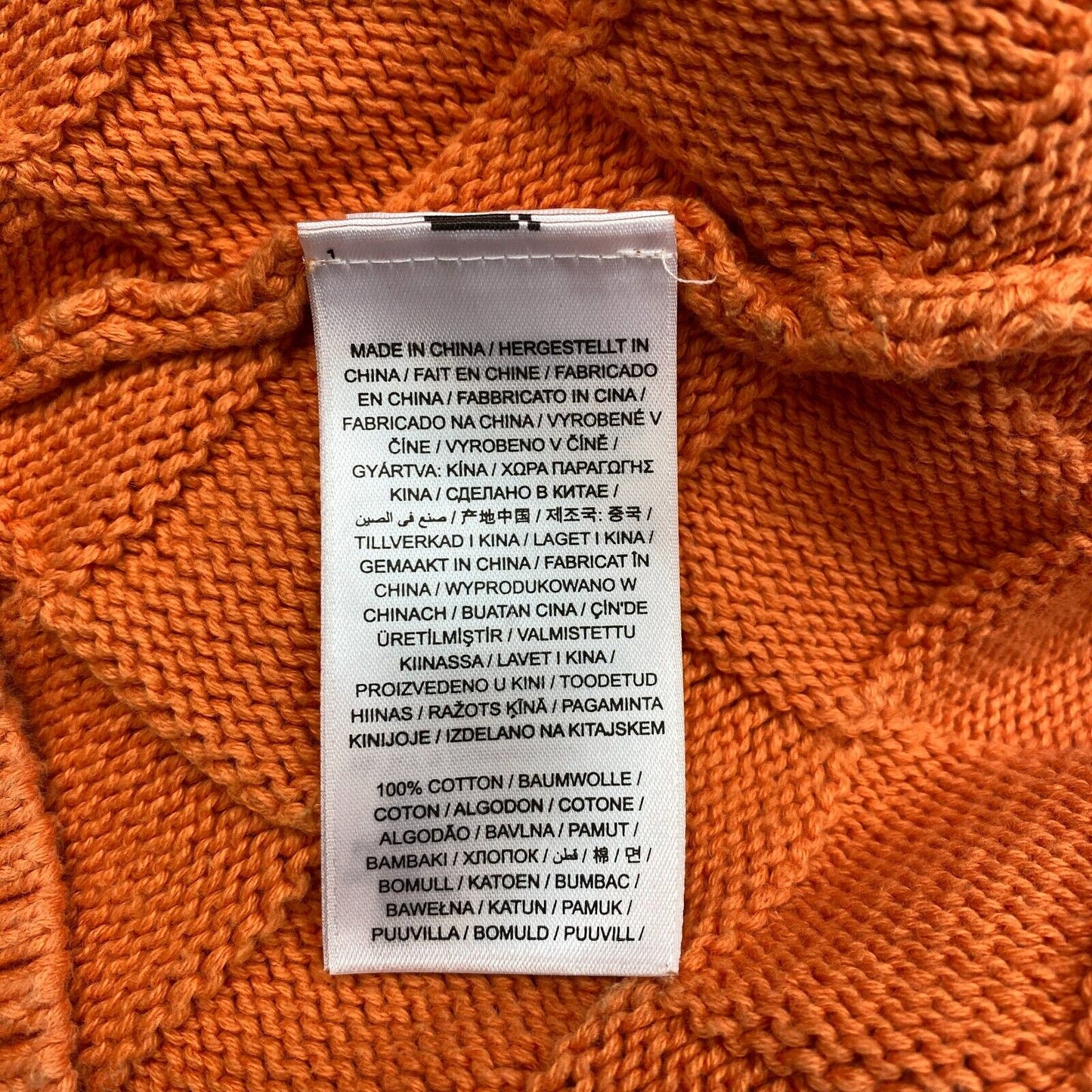 GANT Orange Weave Knit Crew Neck Sweater Jumper Size M