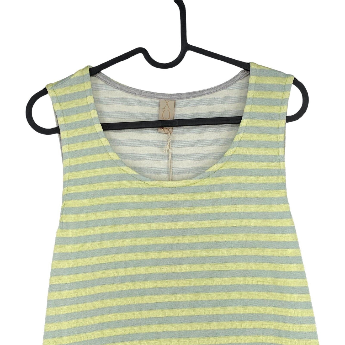 XtraOrdinary Striped Green Sleeveless Round Neck Jersey T-Shirt Top Size M