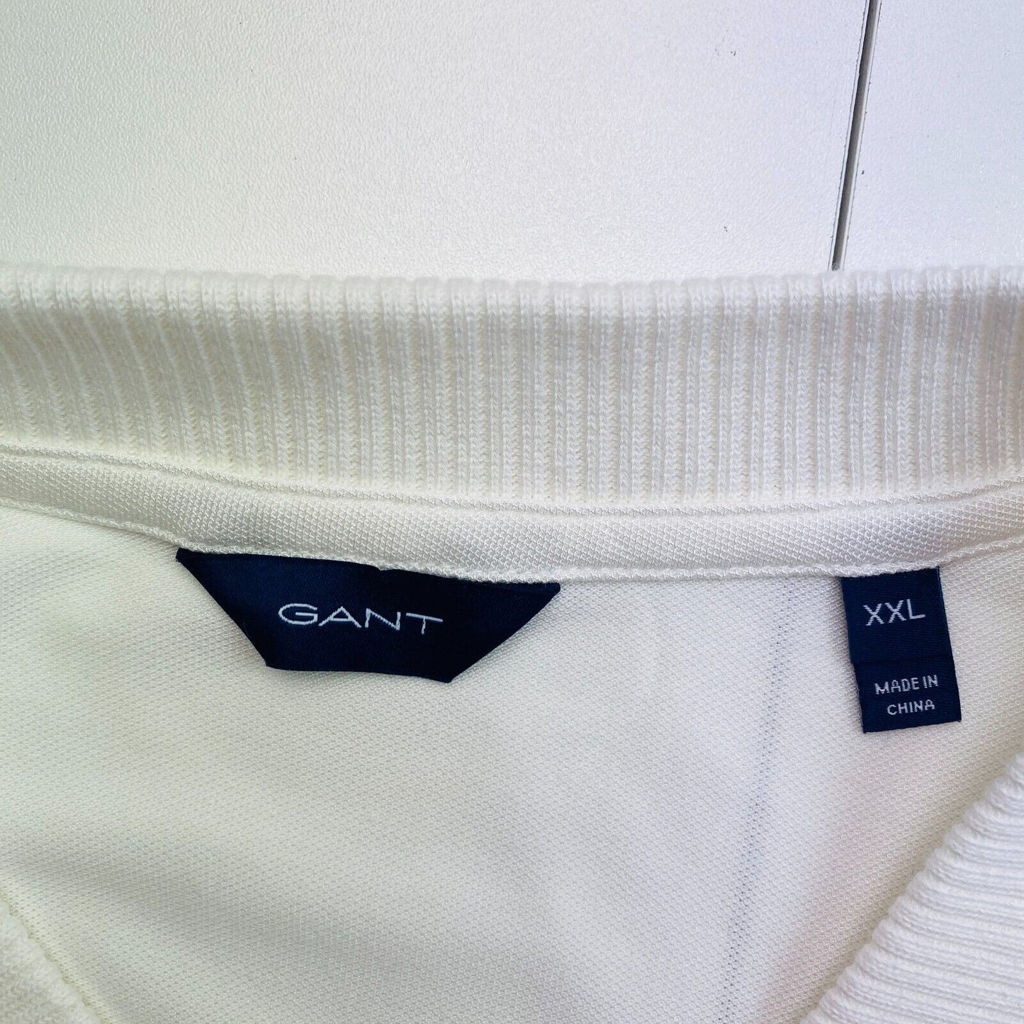 GANT Women White Reg Detail Collared Short Sleeves Polo Shirt Size 2XL XXL