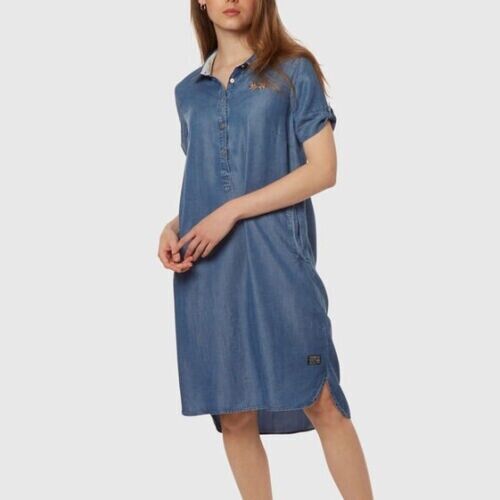 RRP €224,90 LA MARTINA Blue Short Denim Dress Size 1 XS