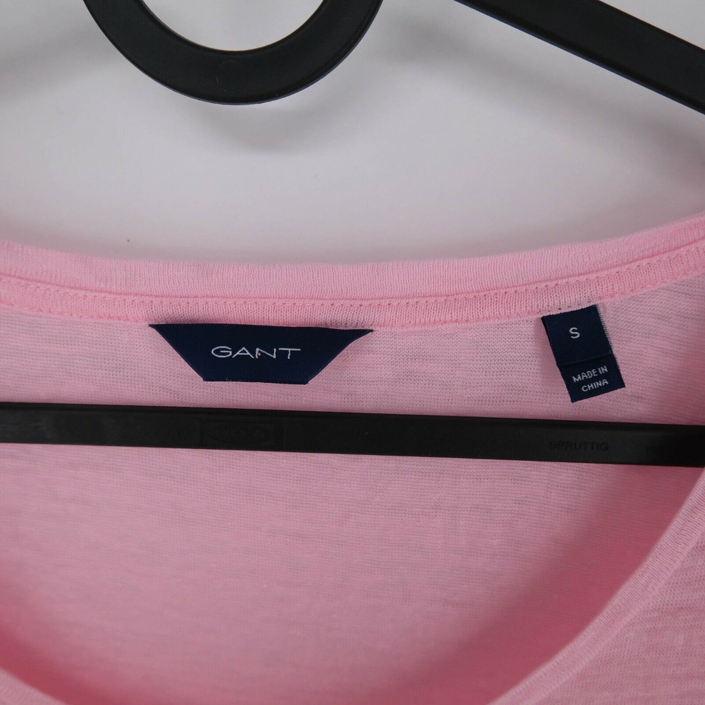 GANT Pink Crew Neck Long Sleeves Linen Blouse Size S