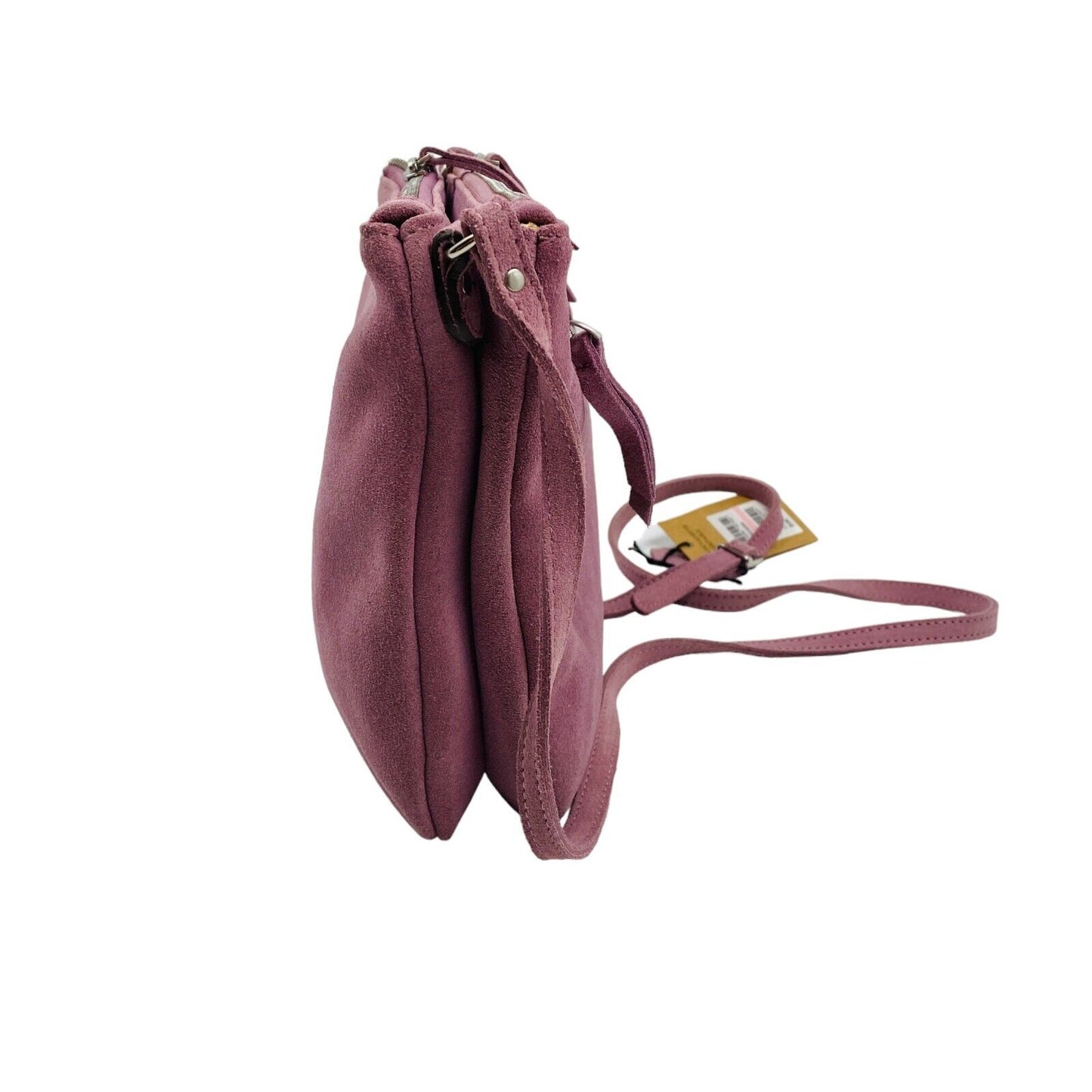 MAZARIN Dark Pink Suede Leather Handbag Shoulder Bag Crossbody Bag