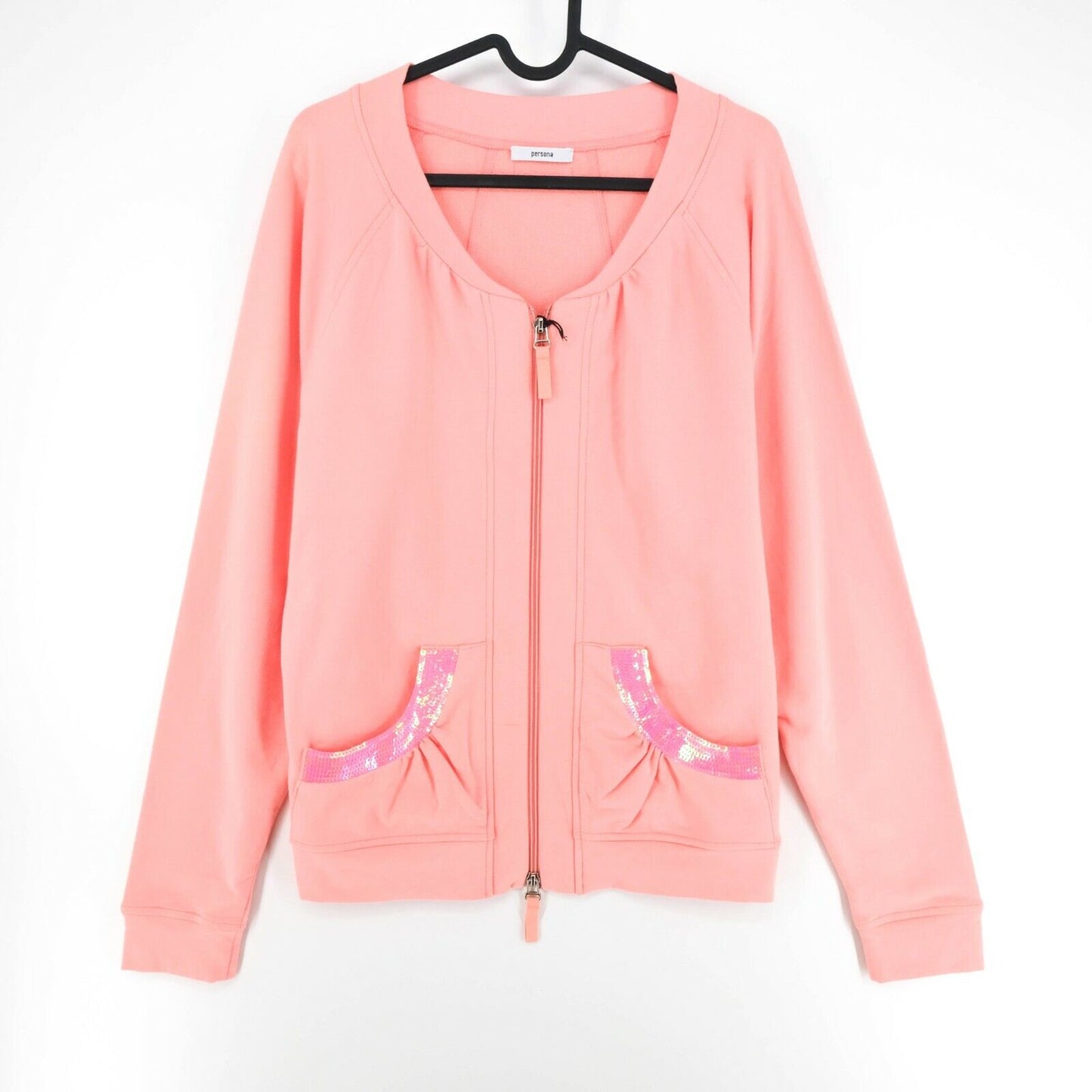 PERSONA Pink Full Zip Cardigan Jumper Sweater Size S