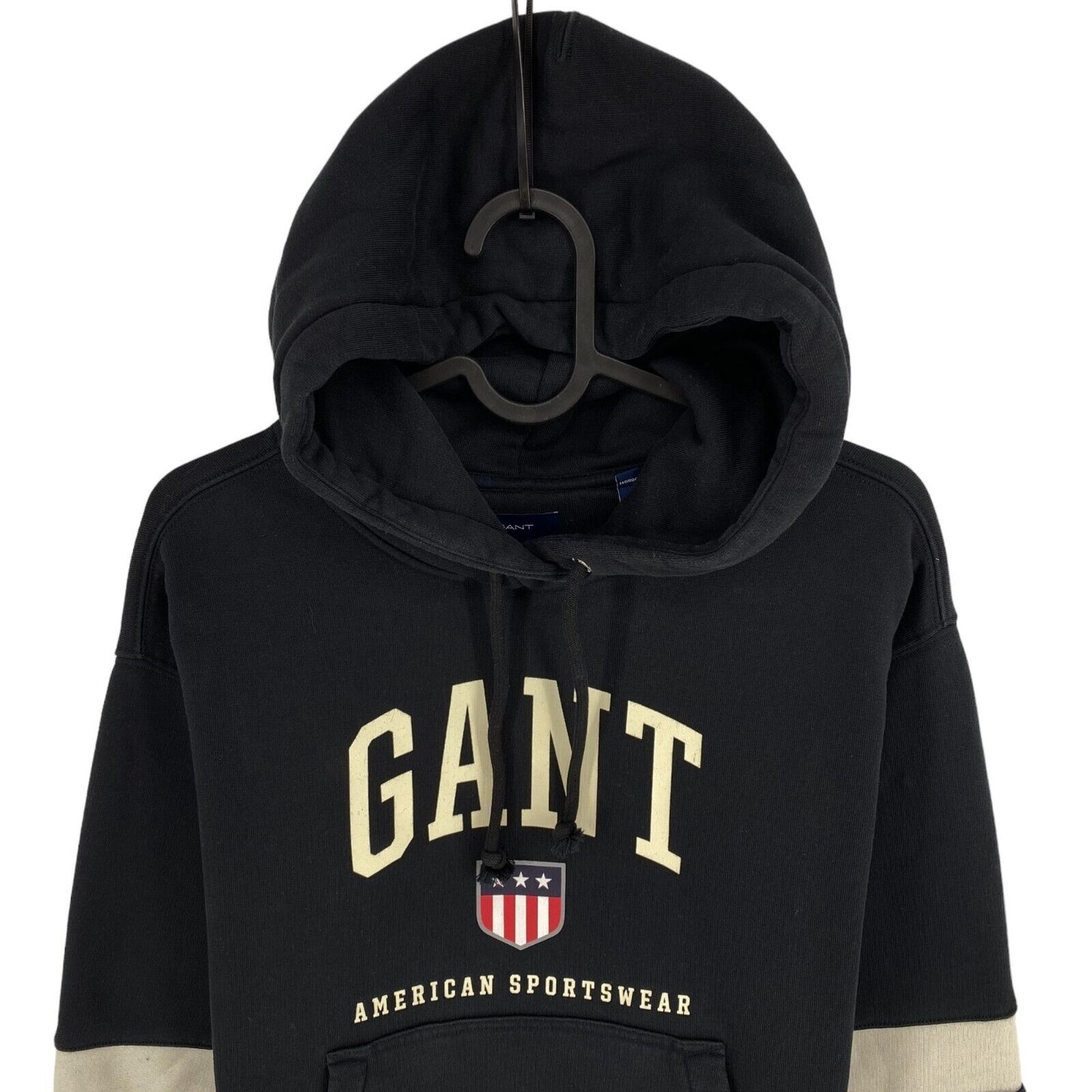 GANT Black Retro Shield Hoodie Pullover Sweater Jumper Size S