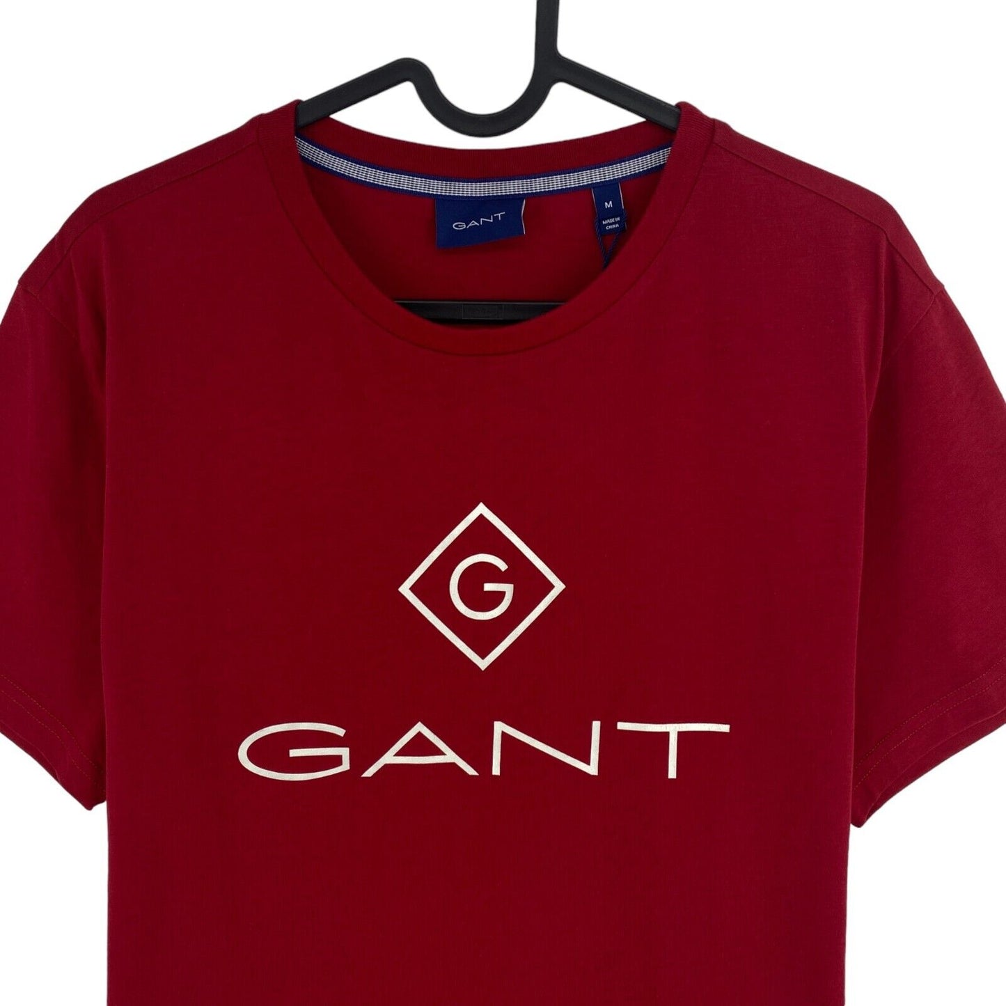 GANT Dunkelrotes Lock Up T-Shirt mit Rundhalsausschnitt, Größe M