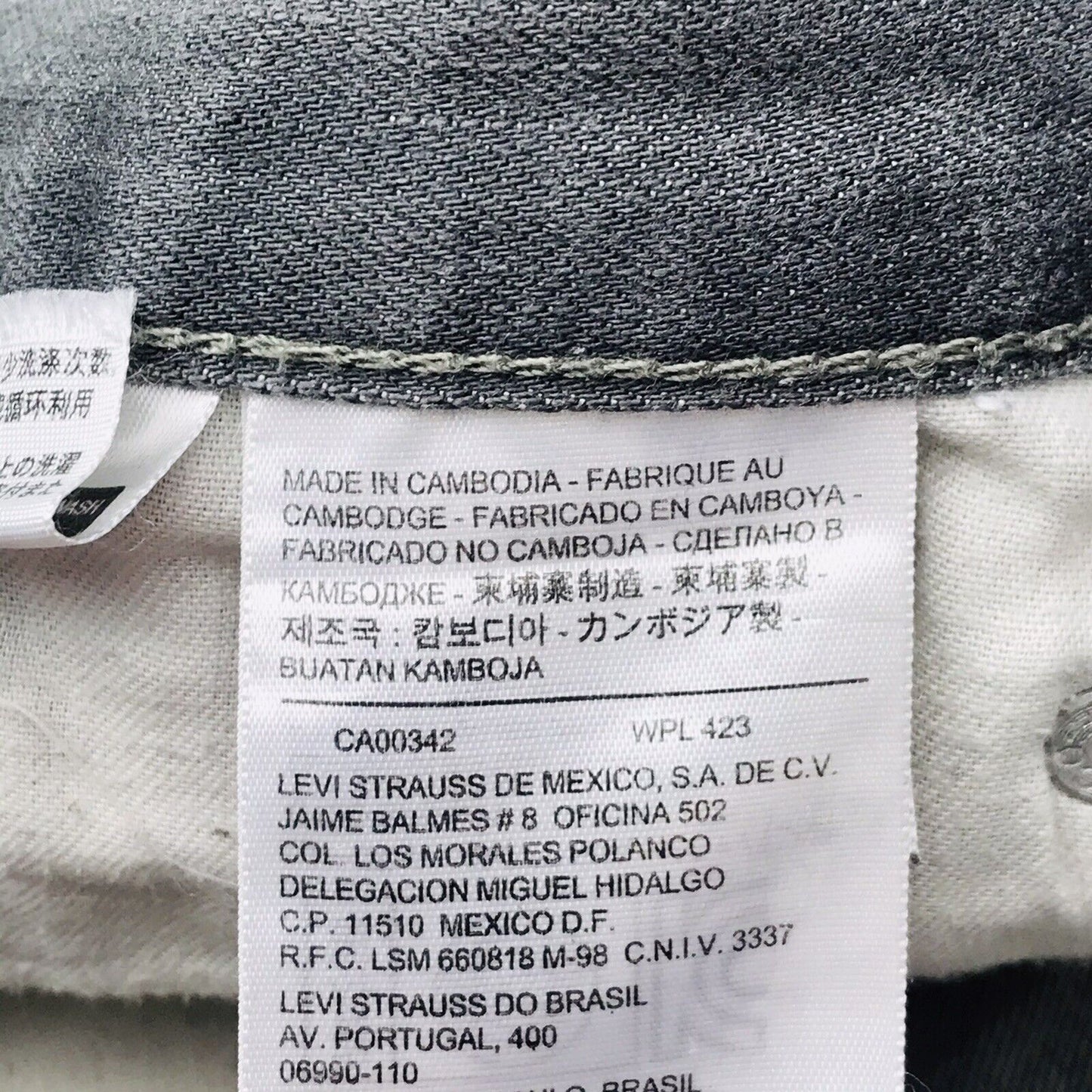 Levi's 514 Jeans in normaler gerader Passform, Dunkelgrau, Größe W34 L31