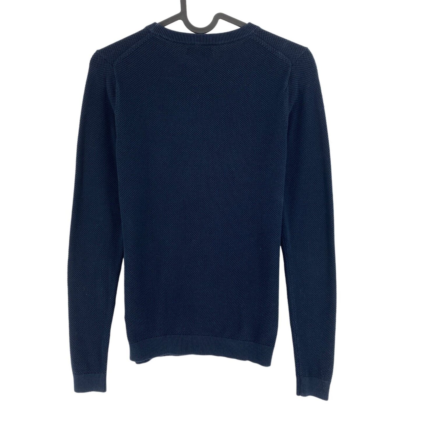 GANT Marineblauer Pullover mit Rundhalsausschnitt aus Baumwollpikee, Größe XS