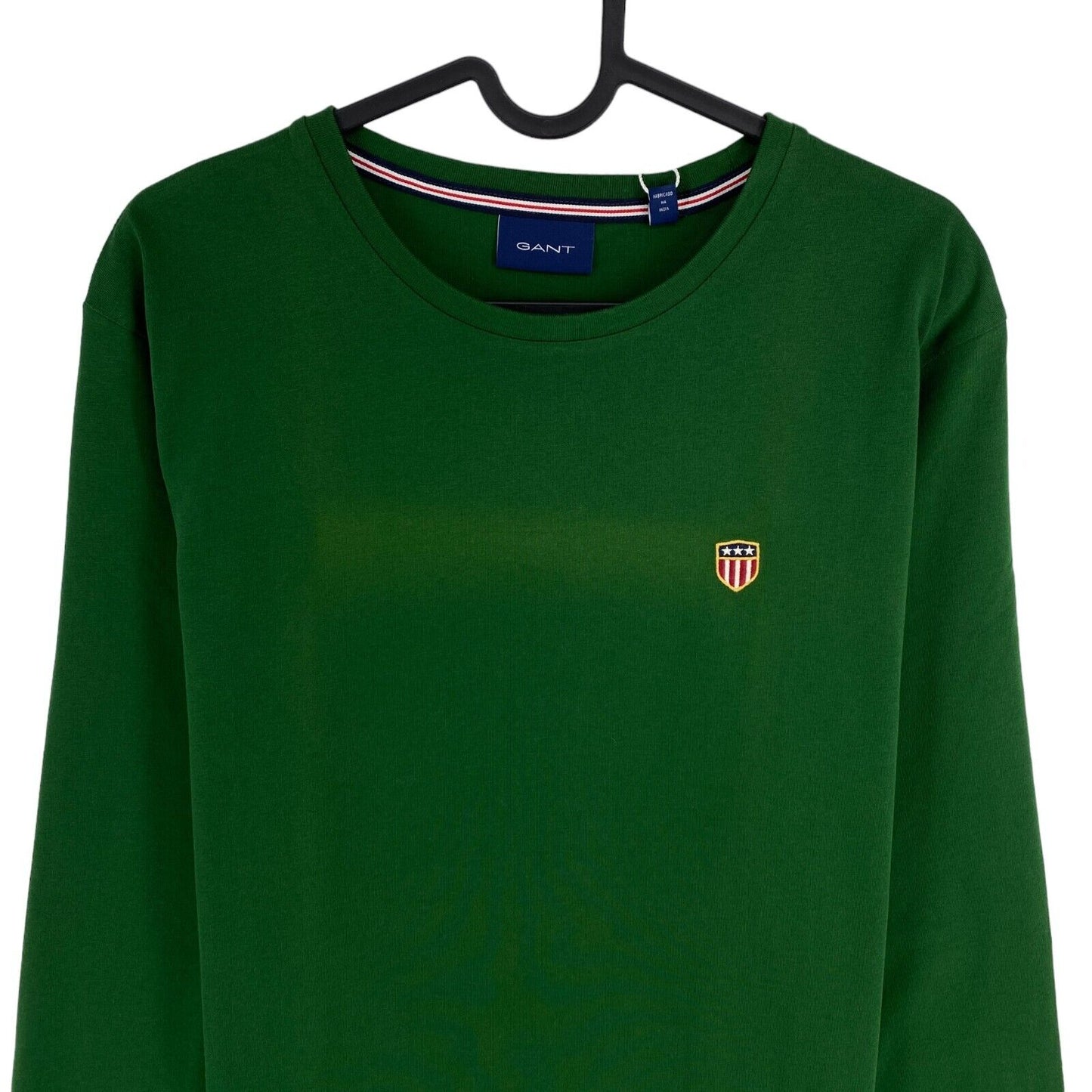 GANT Green Banner Shield Long Sleeves Crew Neck T Shirt Size M