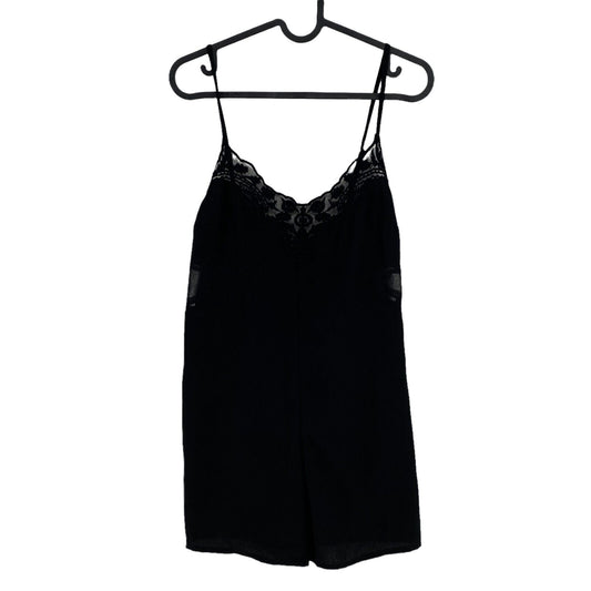 Bershka Black Sleeveless V-Neck Tank Romper Jumpsuit Playsuit Size M