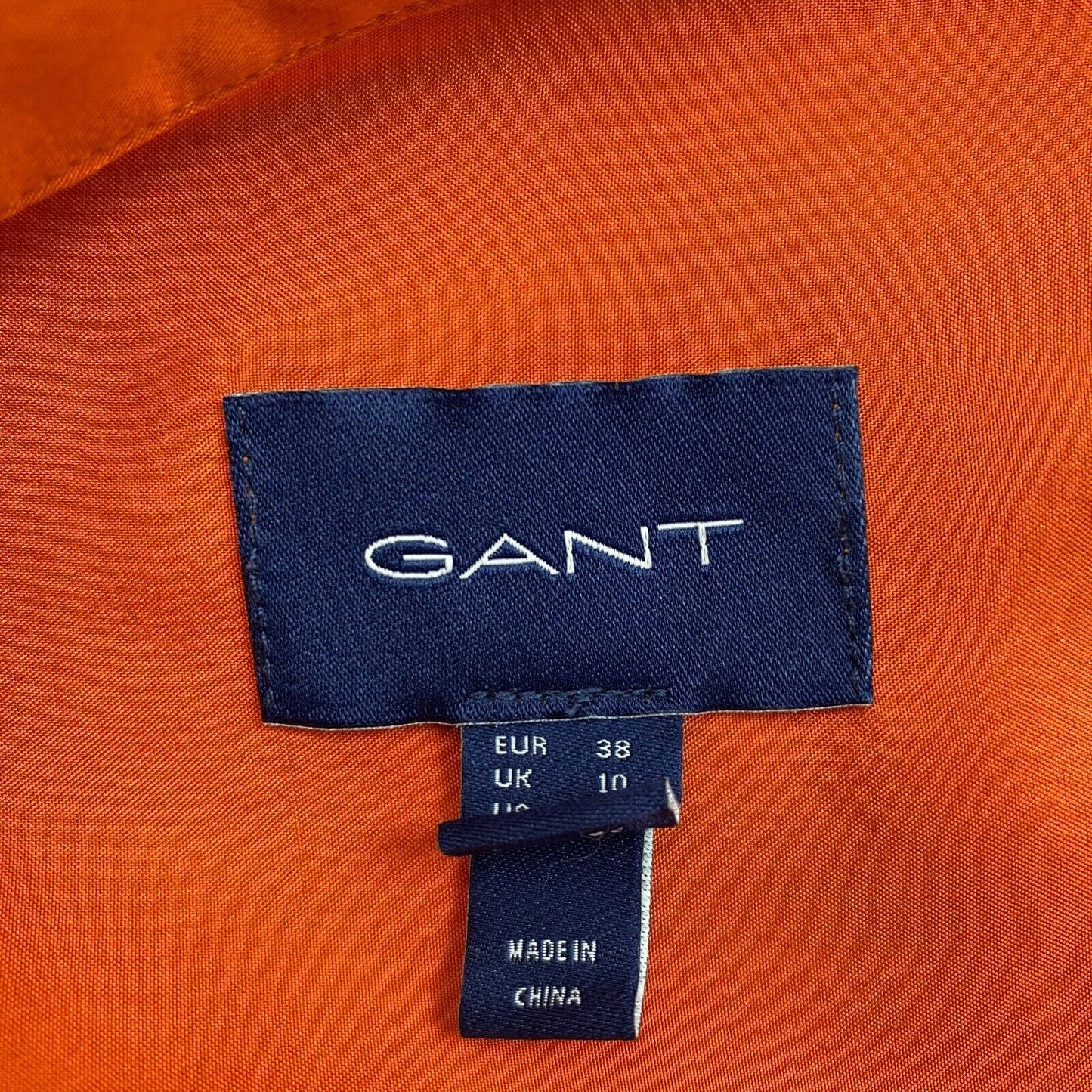 GANT Orange Relaxed 100% Silk Shirt Size EU 38 UK 10 US 8