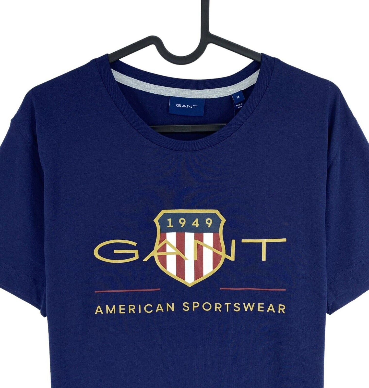 GANT Men Navy Blue Archive Shield Crew Neck Short Sleeves T Shirt Size M