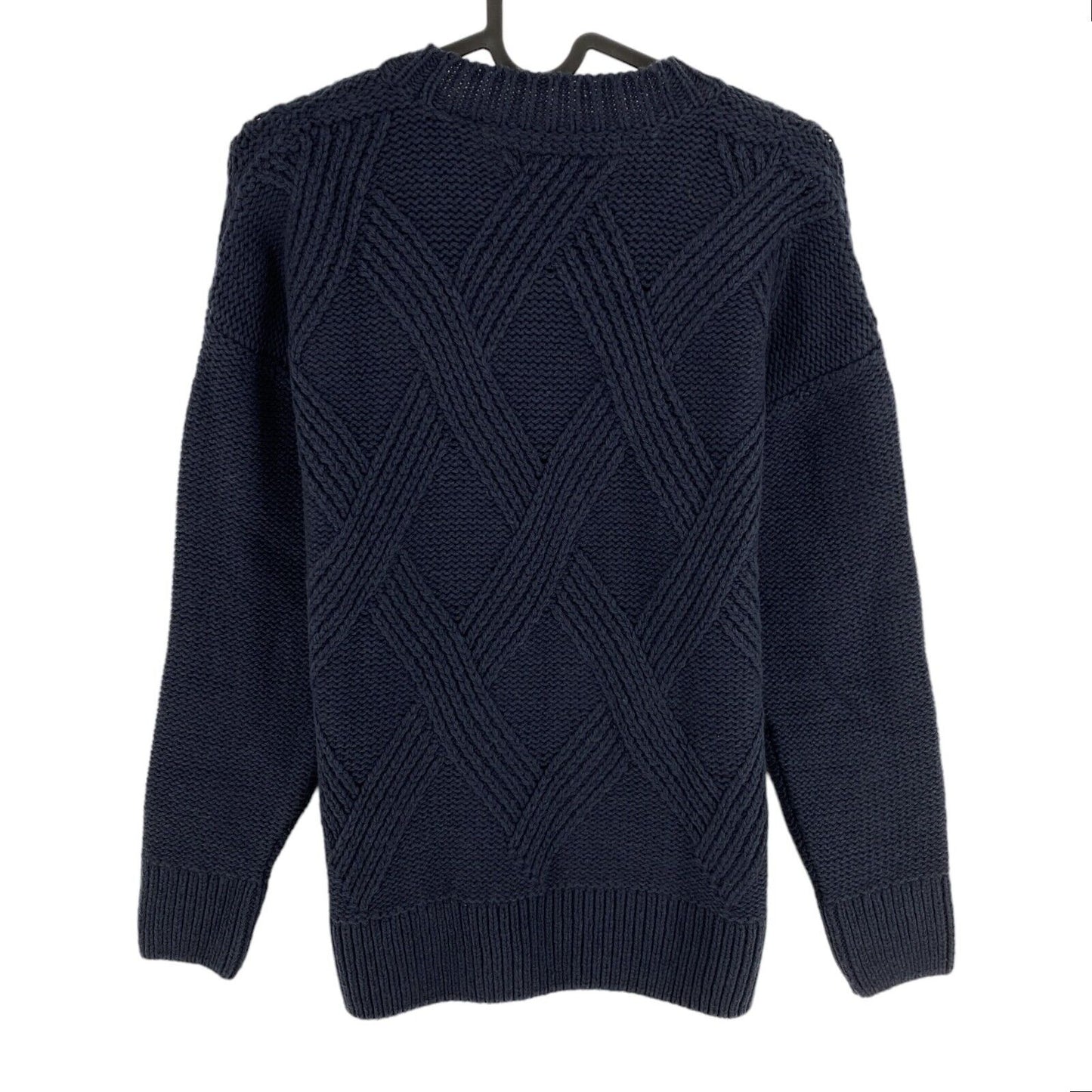 GANT Navy Blue Graphic Cable Crew Neck Sweater Jumper Size XS