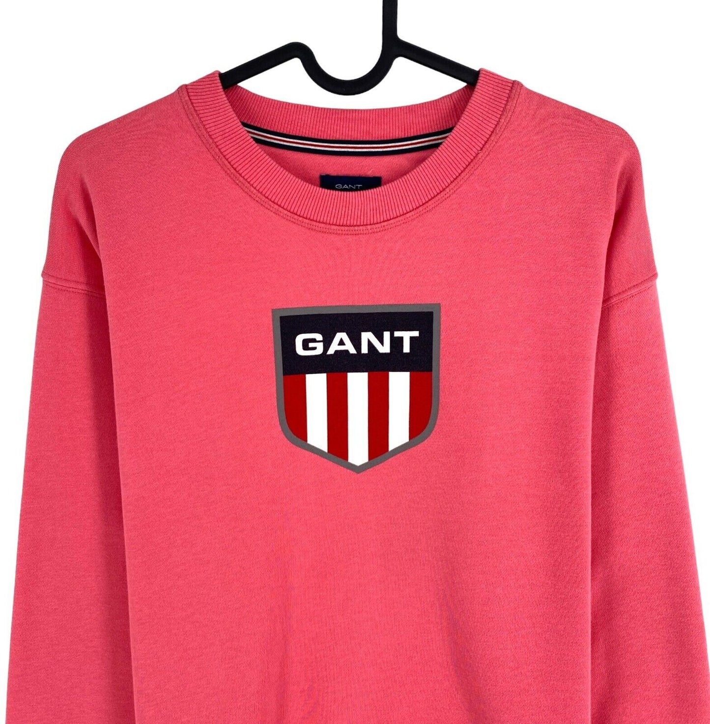 GANT Pink Retro Shield Crew Neck Sweater Pullover Size S