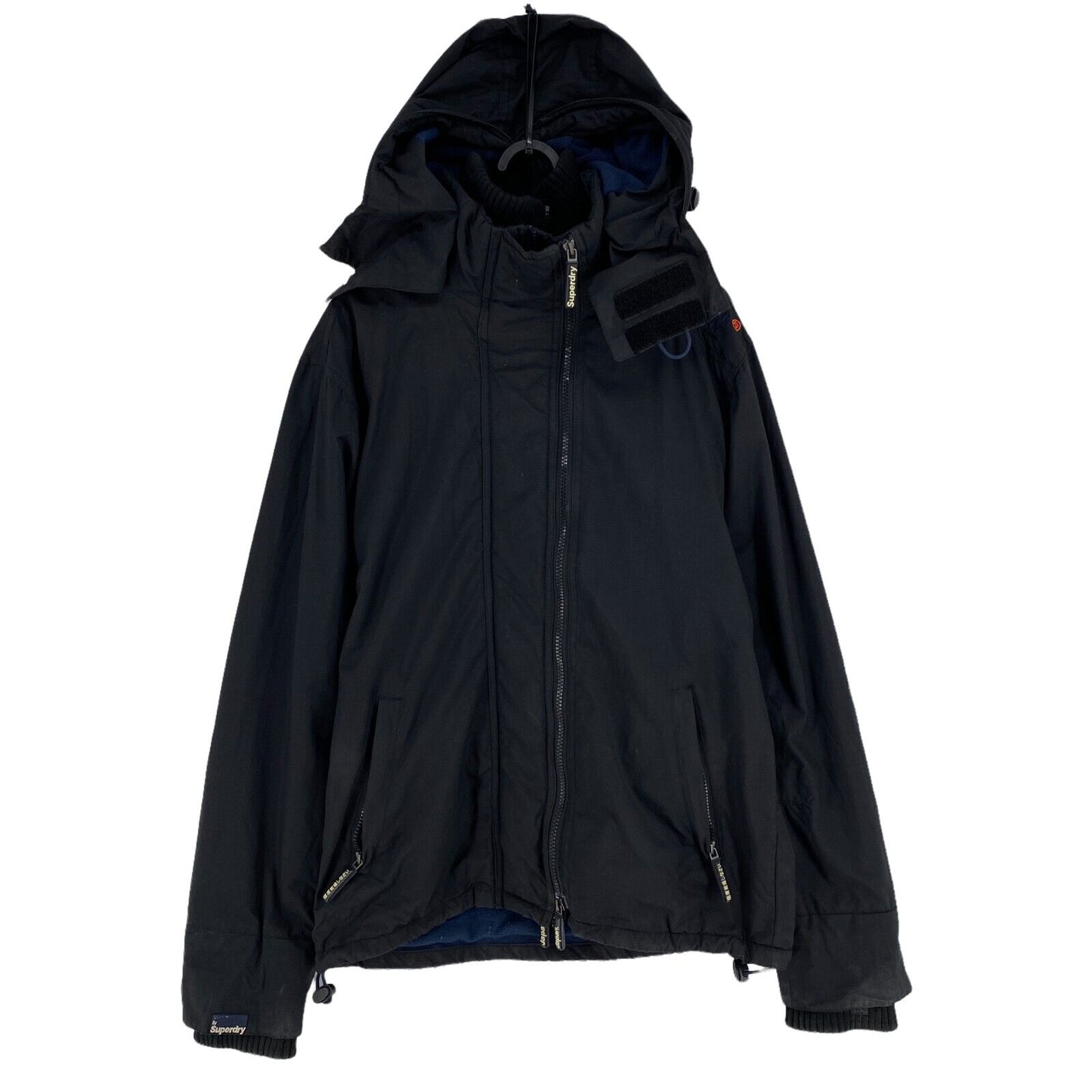 SUPERDRY Original Windcheater Schwarze Kapuzenjacke Größe M