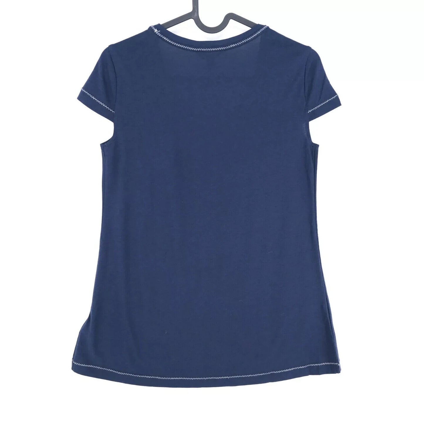 NAUTICA Blue Scoop Neck Cotton Blend Top T Shirt Size XS