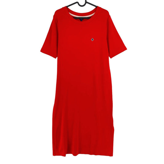 GANT Red Icon G Jersey Crew Neck Short Sleeves Dress Size L