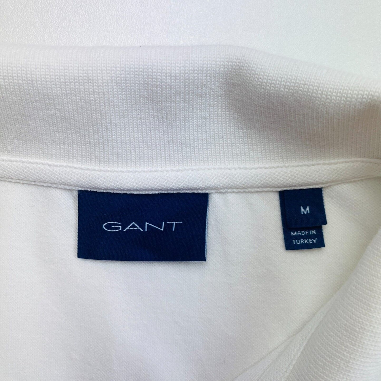 GANT White Stretch Pique Polo Shirt Size M