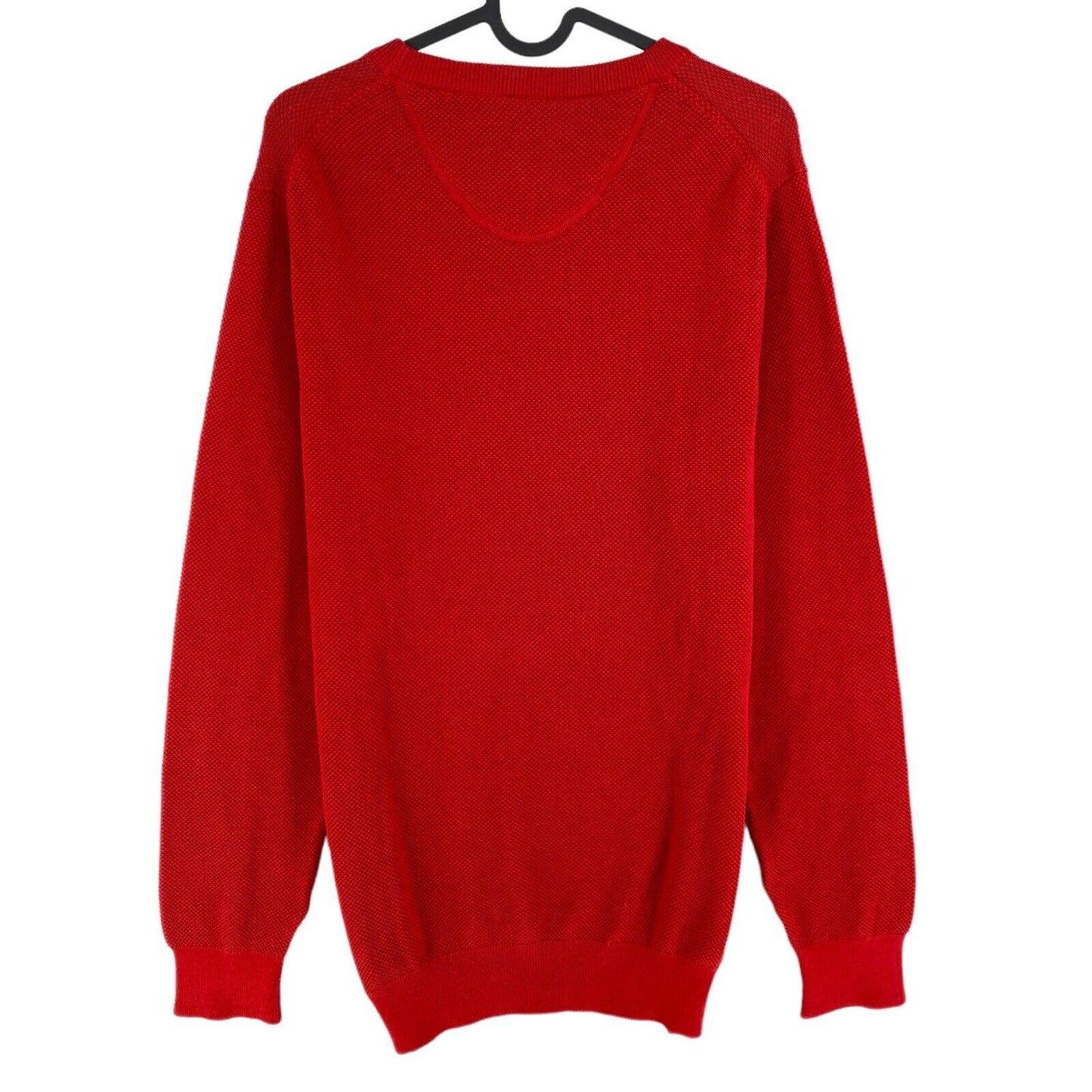 GANT Red Cotton Pique Crew Neck Sweater Pullover Size L