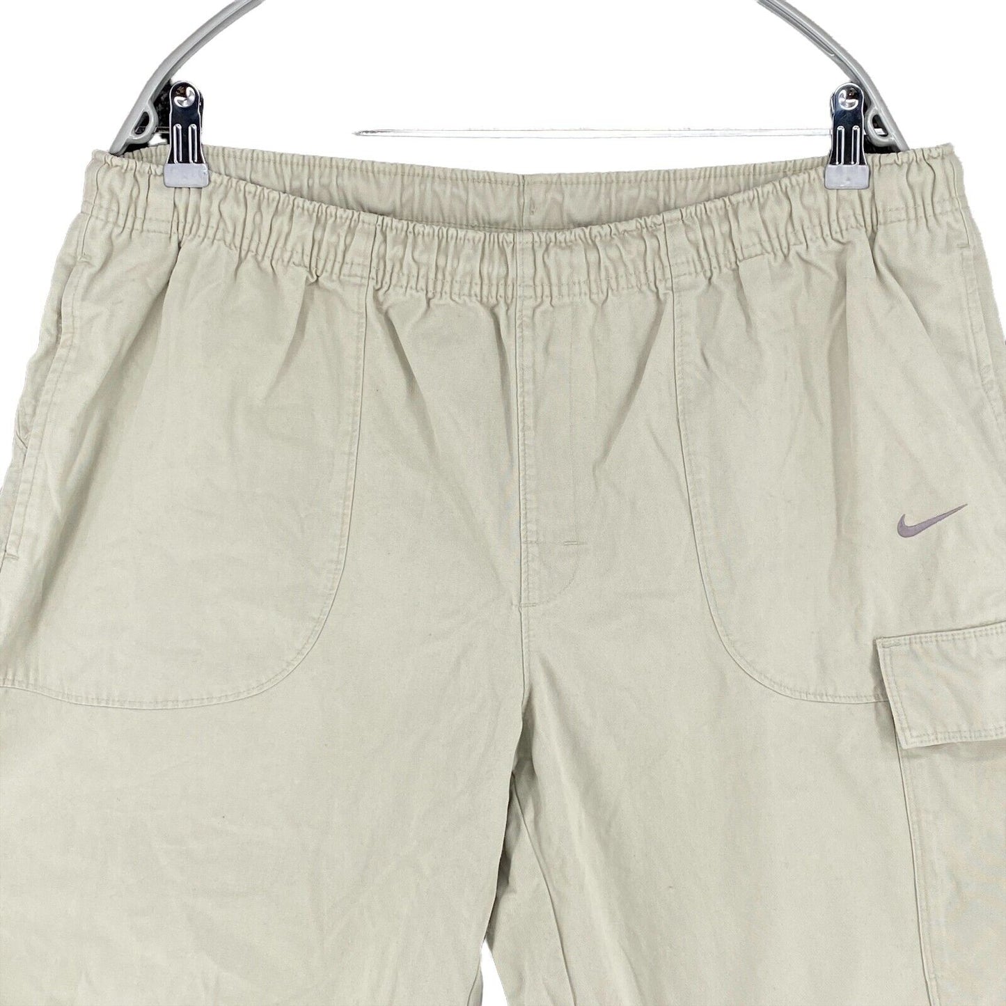 NIKE Cream White 100% Cotton Activewear Shorts Size L