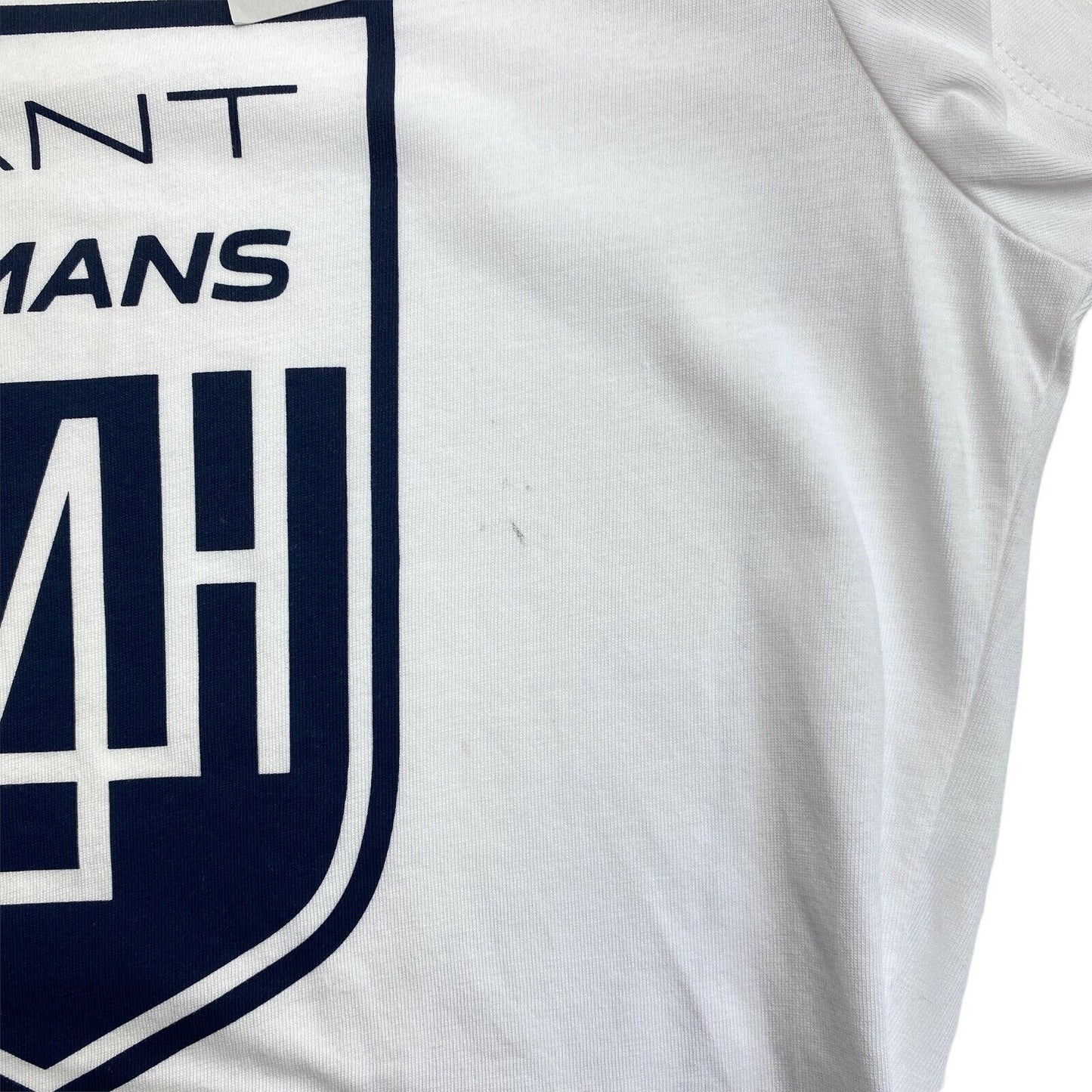 GANT x LE MANS White Graphic Crew Neck T Shirt Size XS