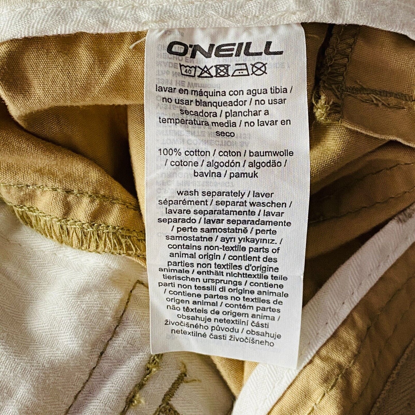 O'Neill Mens Light Brown Comfort Fit Cargo Shorts Size W28