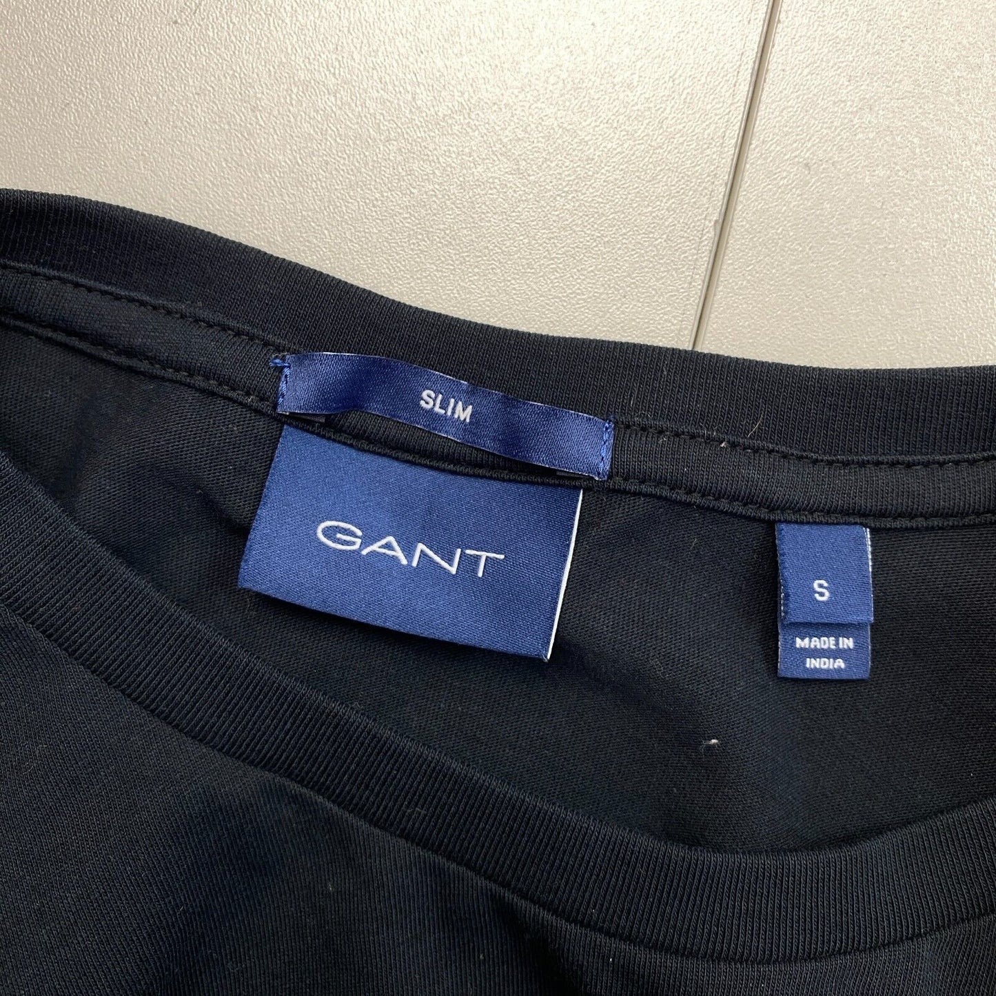 GANT Black Original Long Sleeves Crew Neck Slim Fit T Shirt Size S