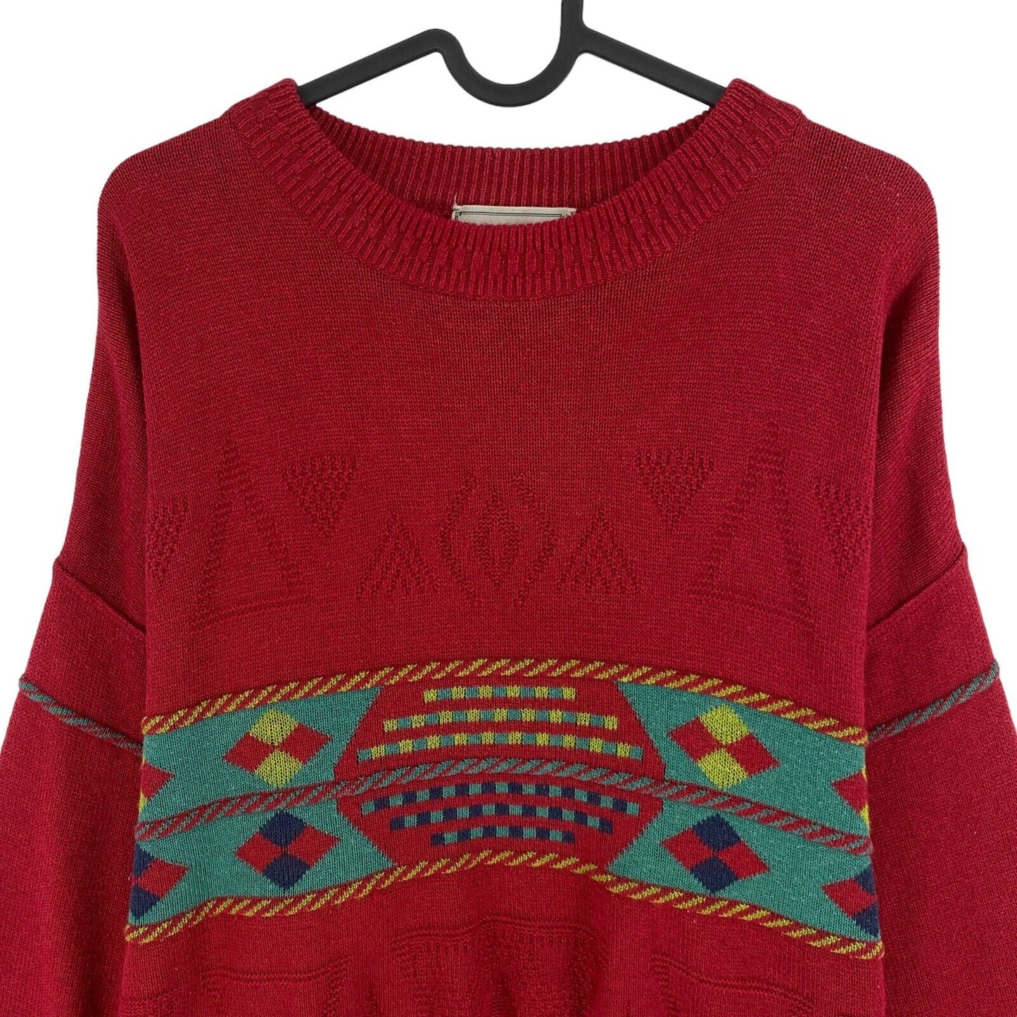 Cosby Vintage Retro 90s SAFFO Red Sweater Pullover Size EU 54 UK/US 44