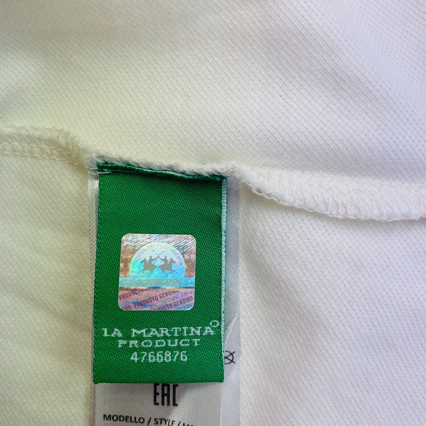 LA MARTINA White Piquet Stretch Short Sleeves Polo Shirt Size S