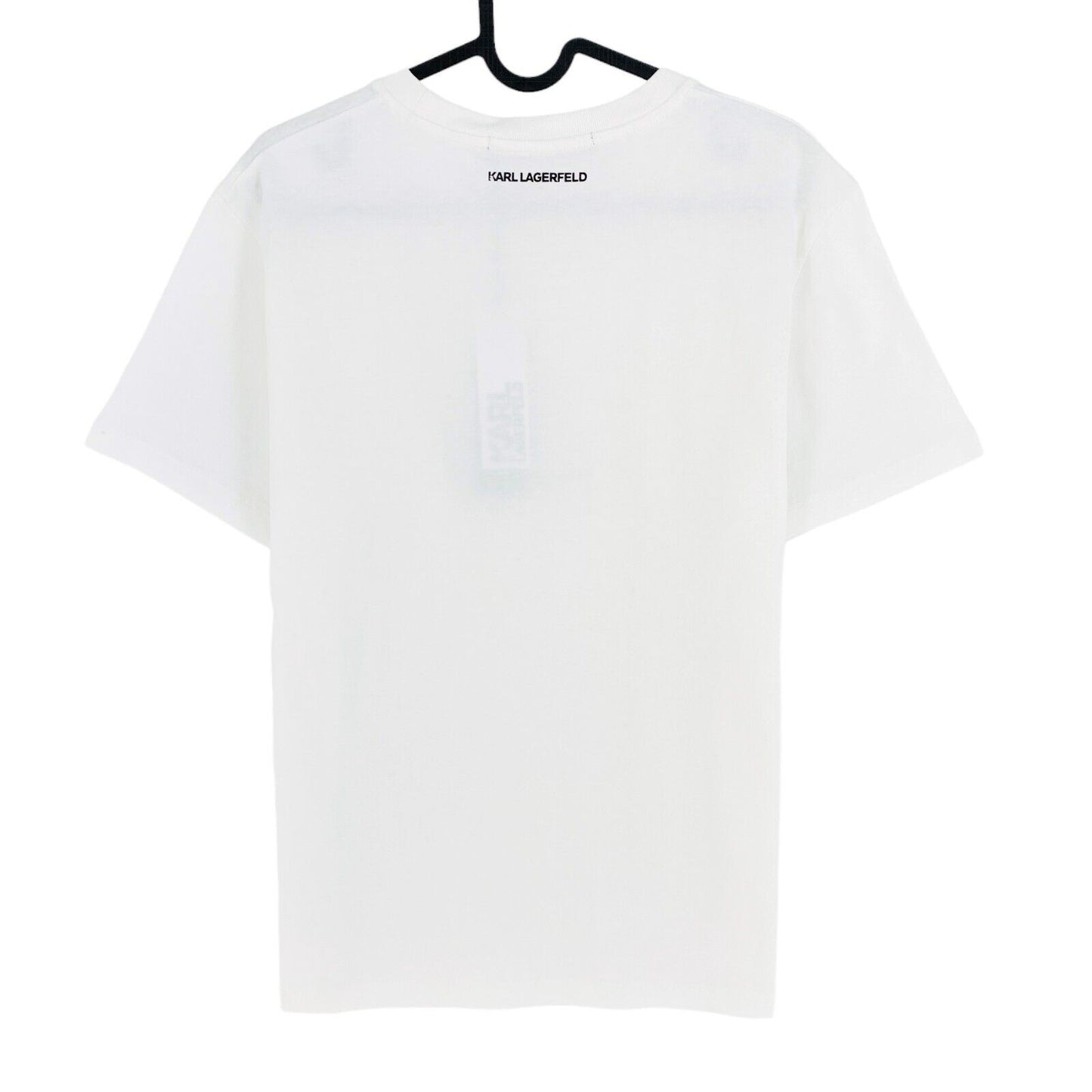 KARL LAGERFELD White Unisex Logo Crew Neck T Shirt Size S