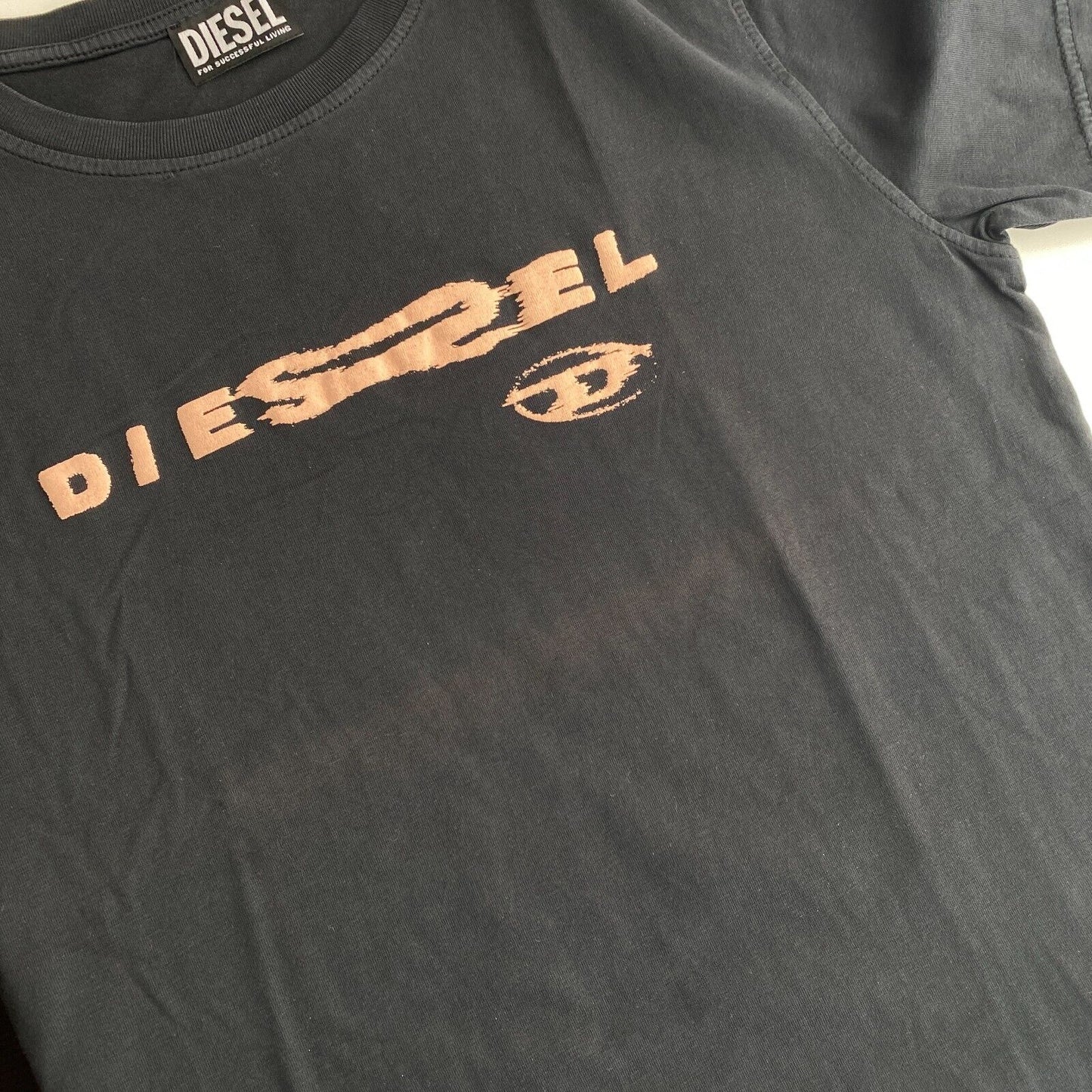 DIESEL Women Black T-DANNY Crew Neck T Shirt Size XS