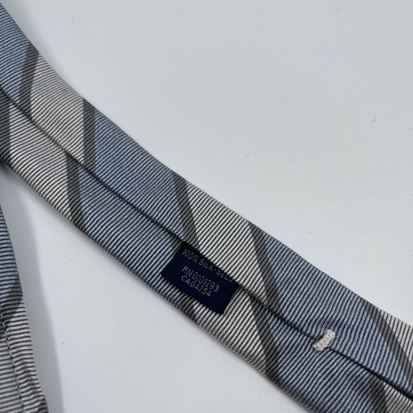 GANT Blue Grey Striped 100% Silk Tie Hand Sewn In Italy