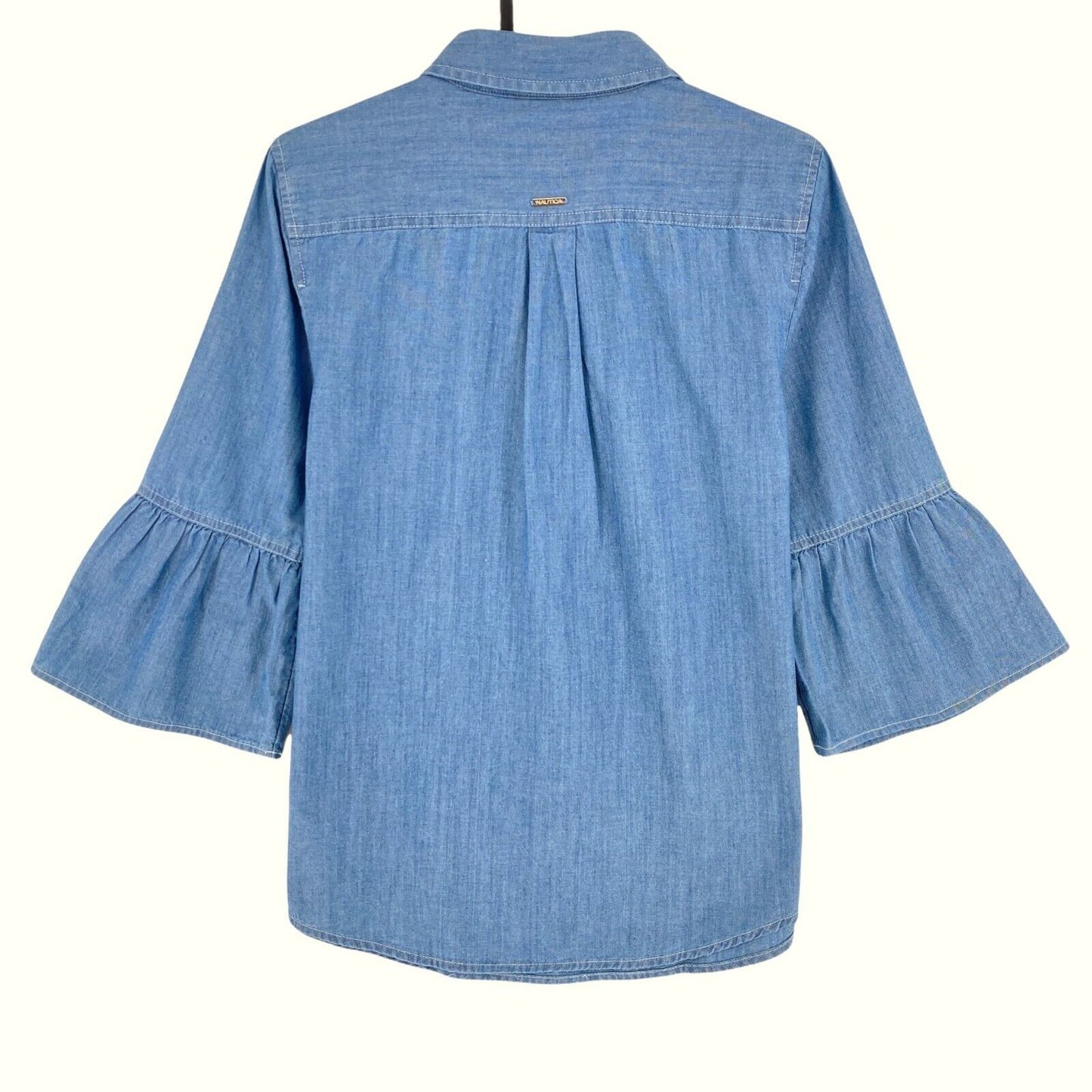 NAUTICA Blue Flared Sleeves Shirt Size XS