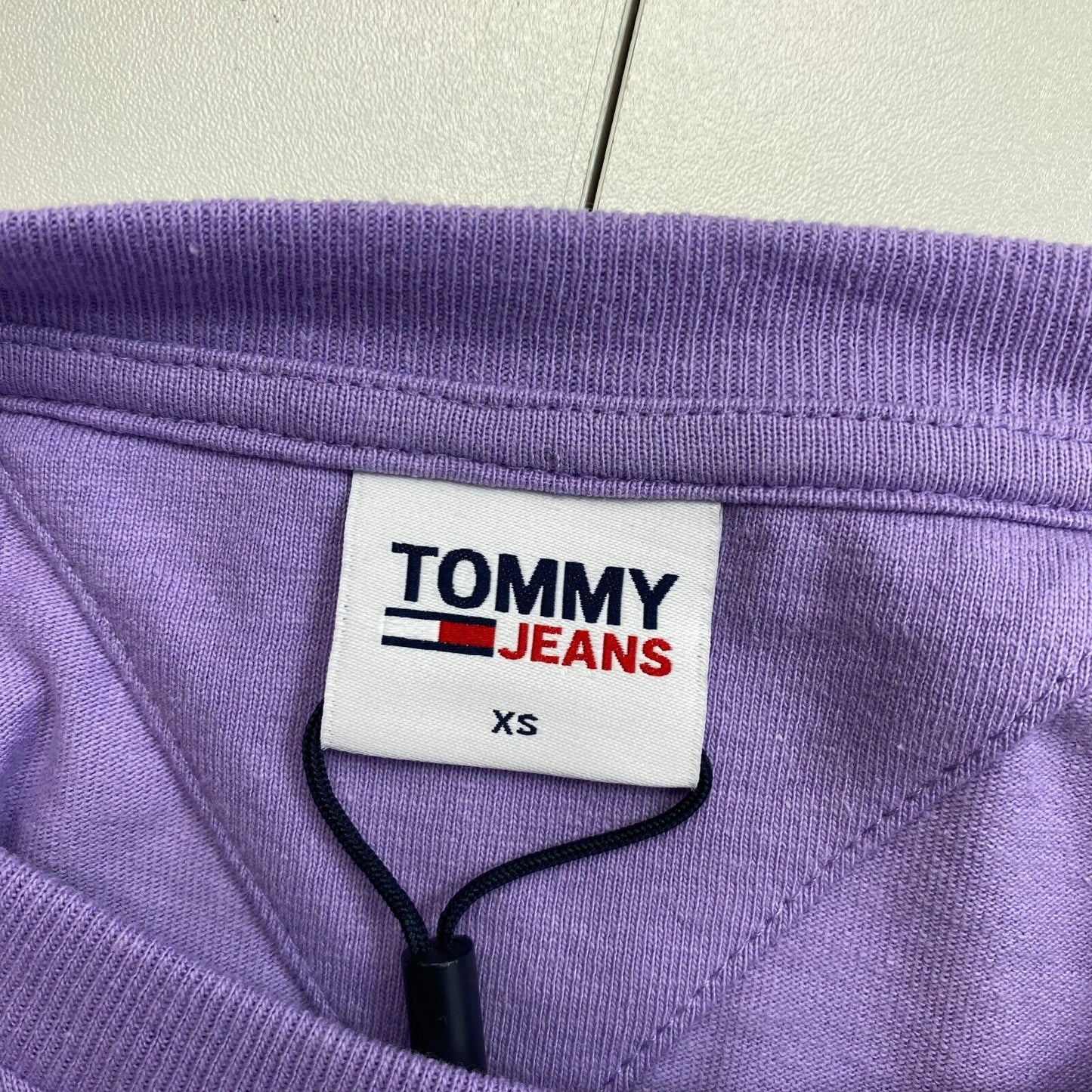 TOMMY HILFIGER JEANS Purple Reg Badge Overlay Long Sleeves T Shirt Size XS