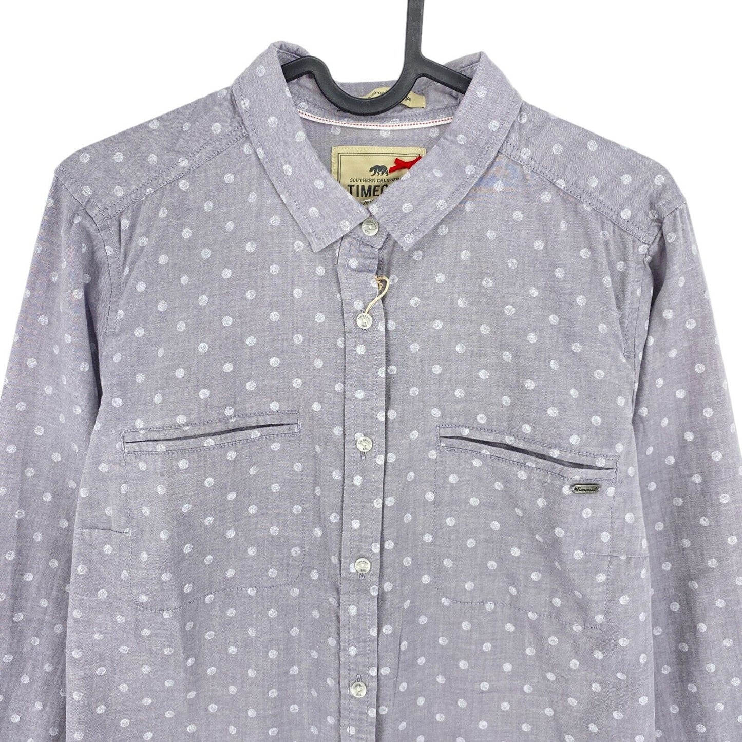 TIME OUT Chemise 100% Coton à Pois Gris Taille S