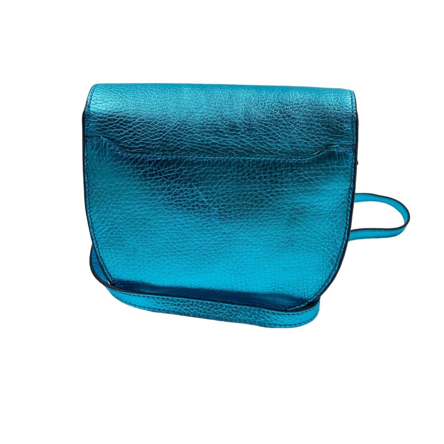 NEUVILLE Blue Metal Leather Shoulder Bag