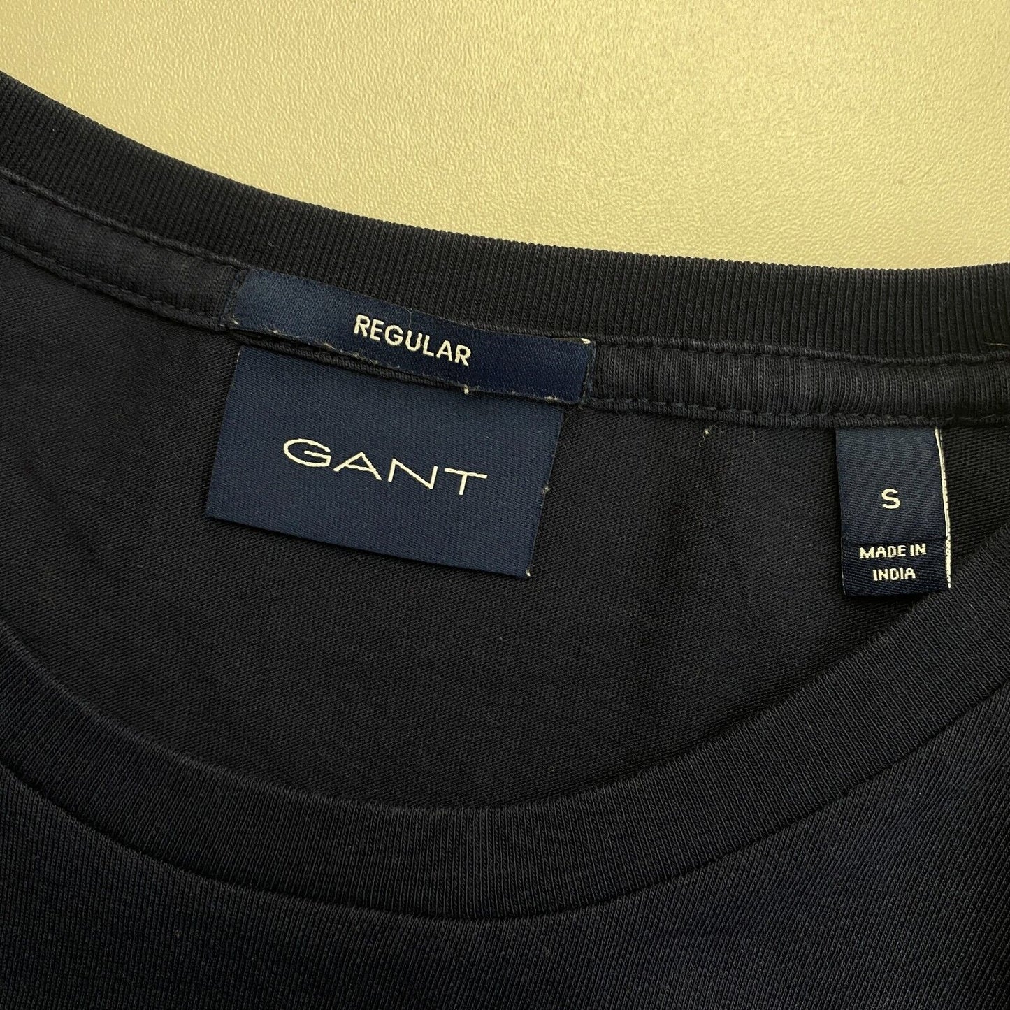 GANT Marineblaues Original-T-Shirt mit Rundhalsausschnitt und normaler Passform, Größe S