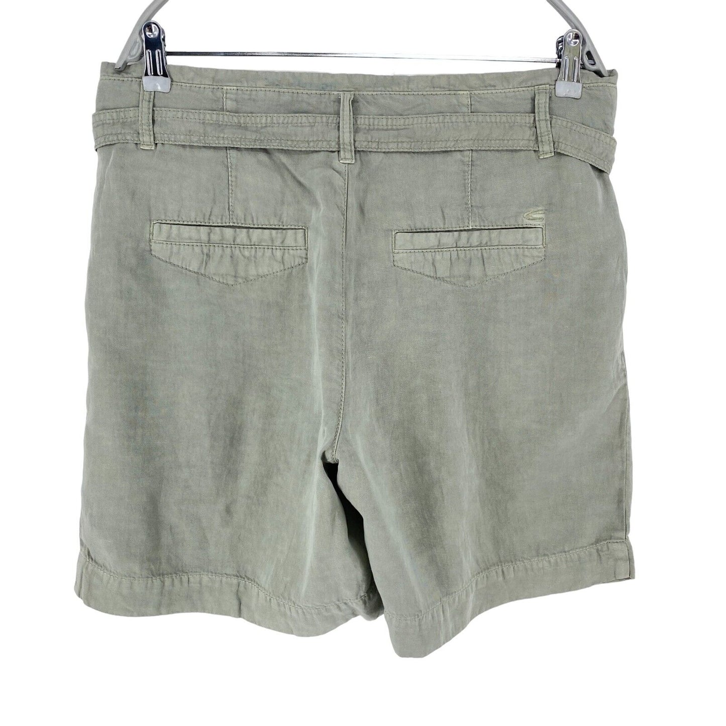 CAMEL ACTIVE Women Grey Relaxed Fit Linen Blend Shorts Size W29