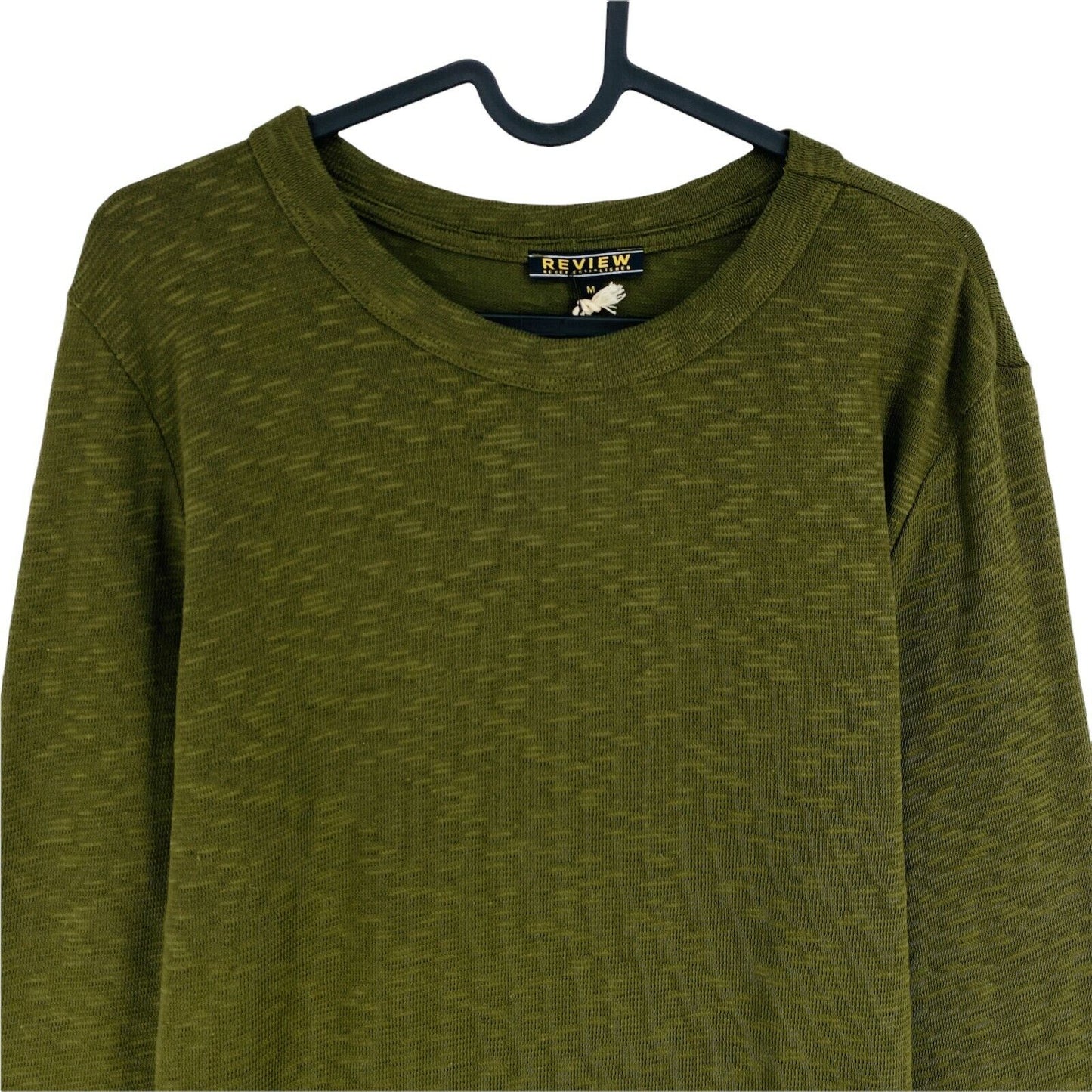 REVIEW Green Crew Neck Cotton Blend Sweater Jumper Size M