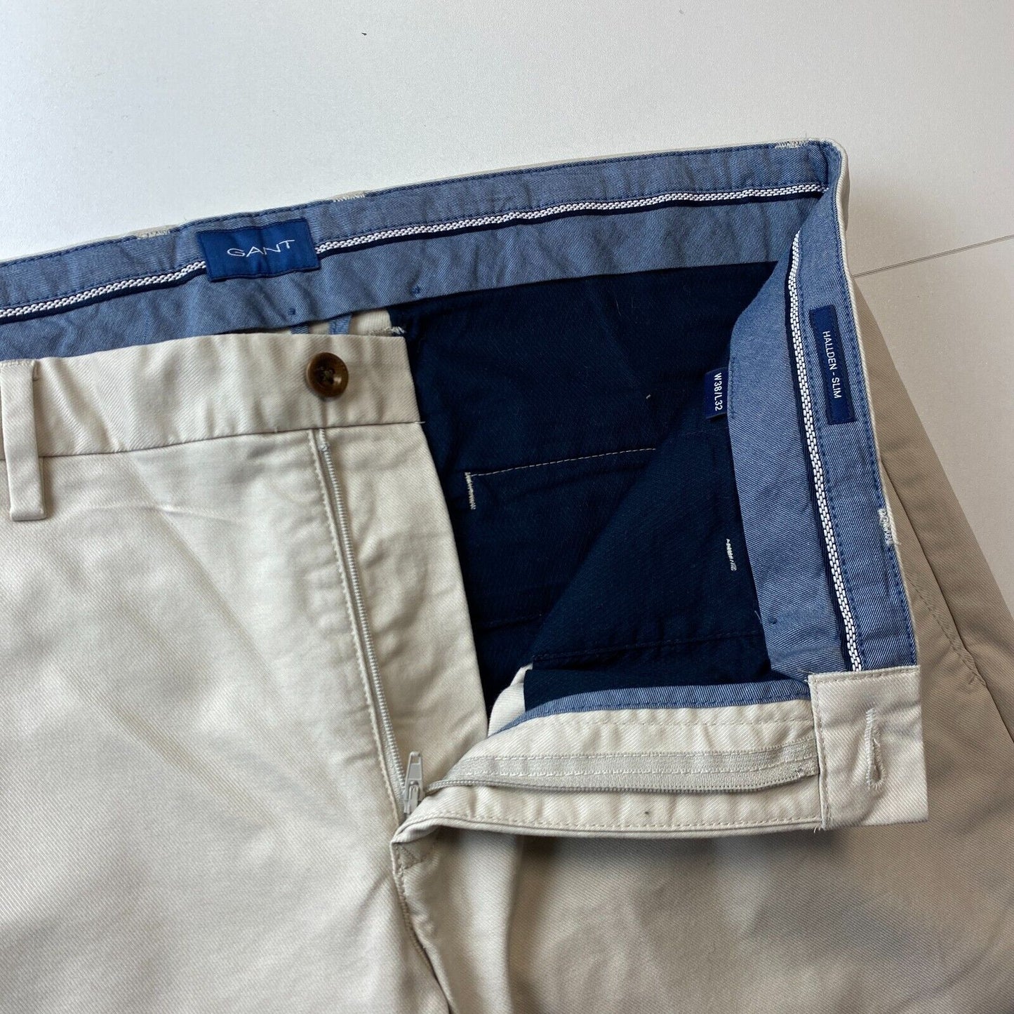 GANT HALLDEN Pantalon Chino Slim Fit Beige Clair Taille W38 L32