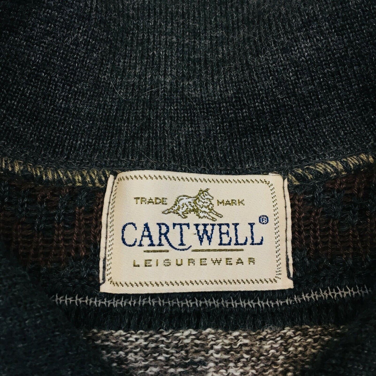 Cartwell Cosby Vintage Retro 90s Grey Wool Blend Sweater Jumper Size XL