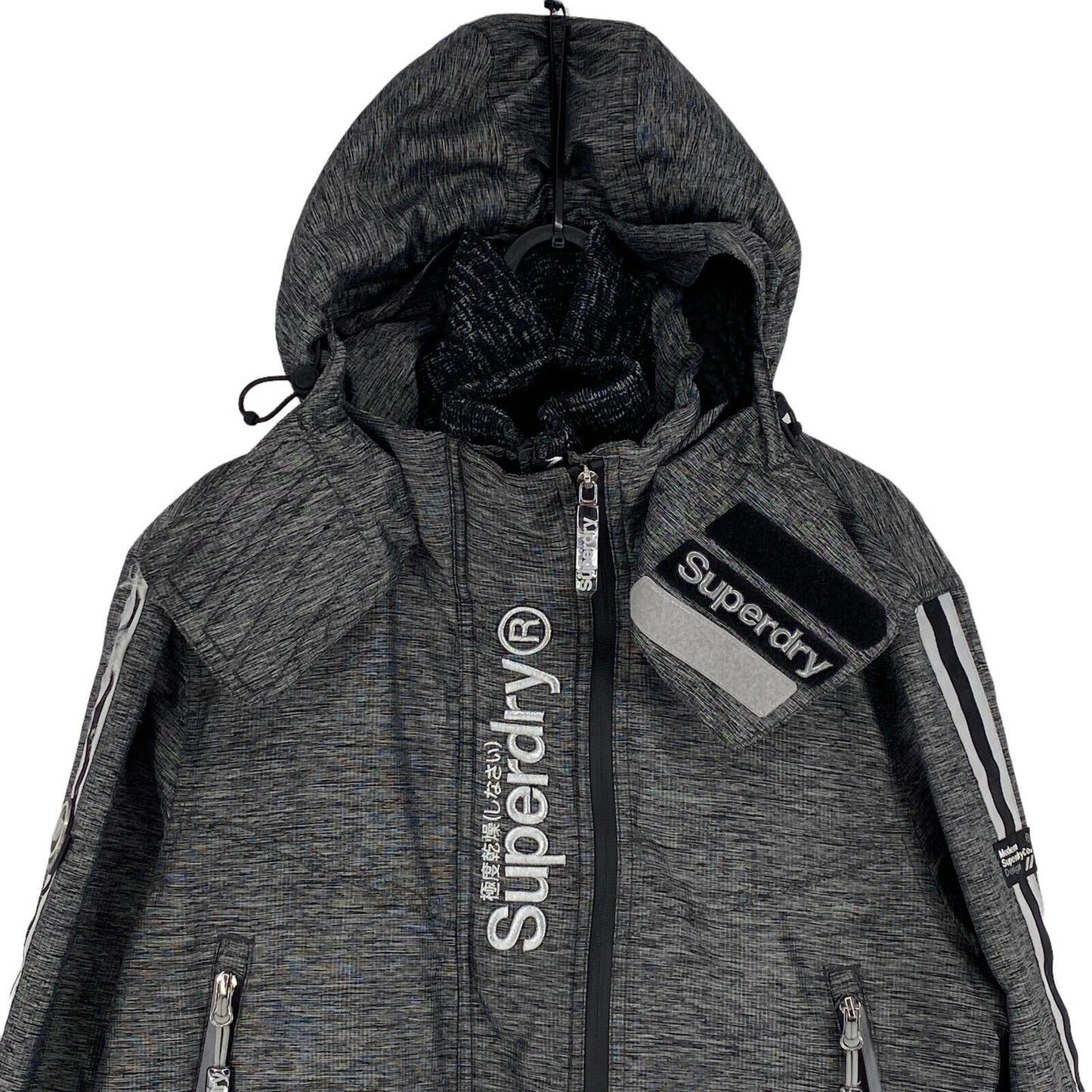 SUPERDRY Design Graue Kapuzenjacke Größe S