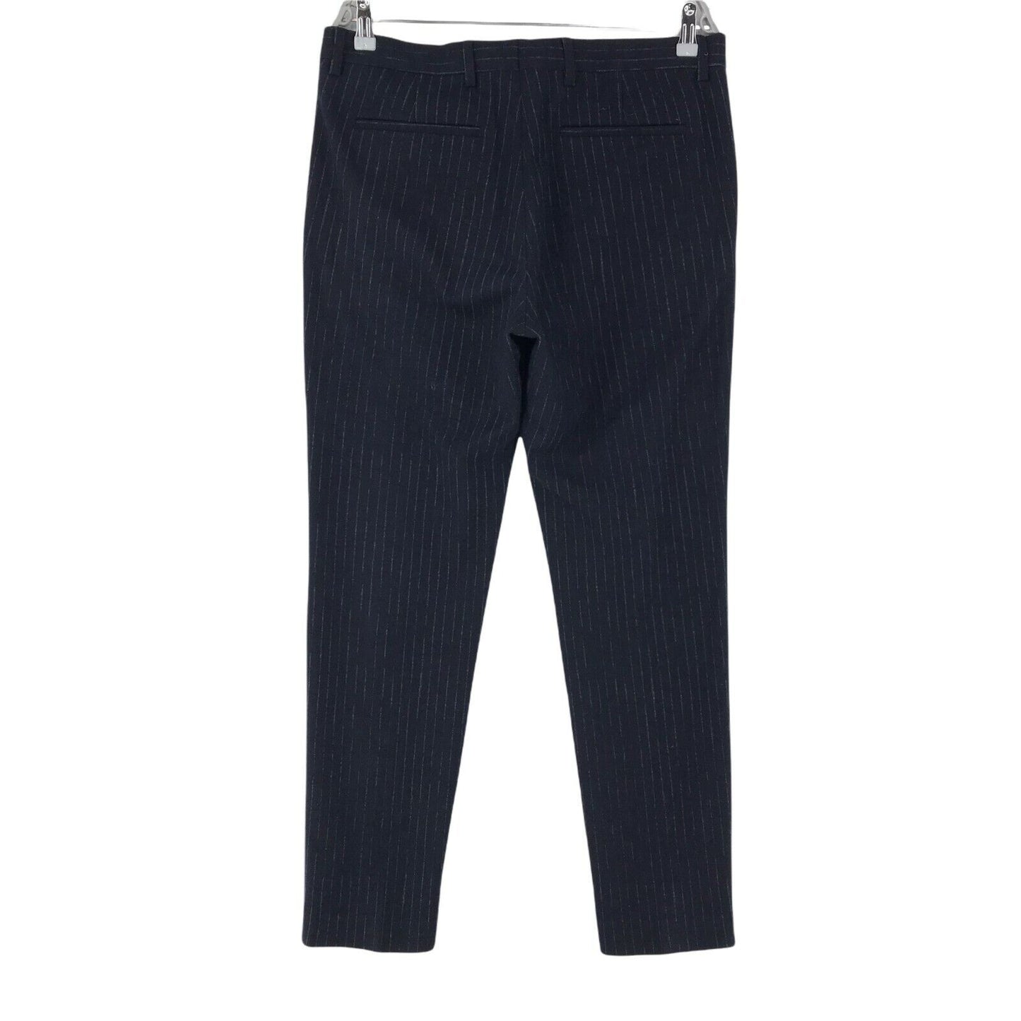 Tommy Hilfiger Pantalon rayé bleu marine Slim Fit en laine mélangée Taille 50 W35